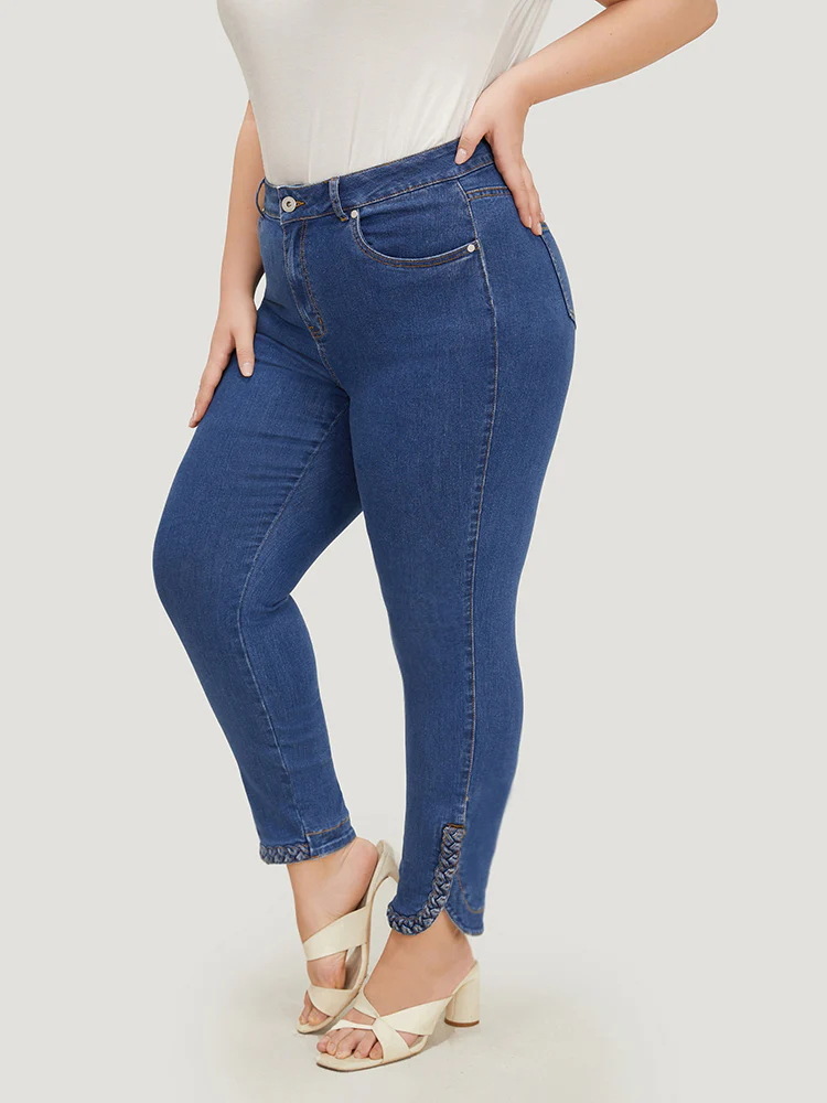 Split Arc Hem Medium Wash Jeans - Image 4