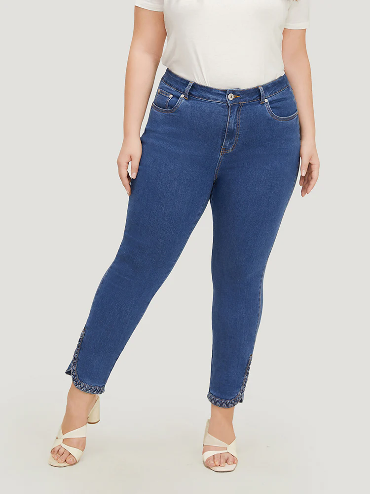 Split Arc Hem Medium Wash Jeans - Image 5