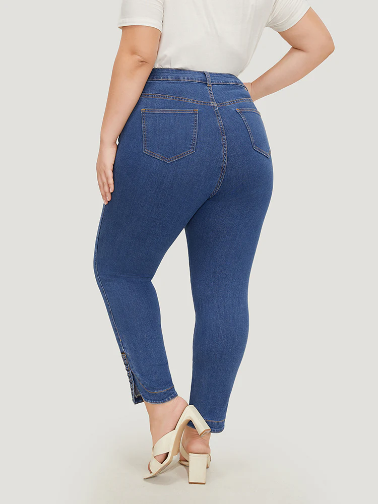 Split Arc Hem Medium Wash Jeans - Image 6
