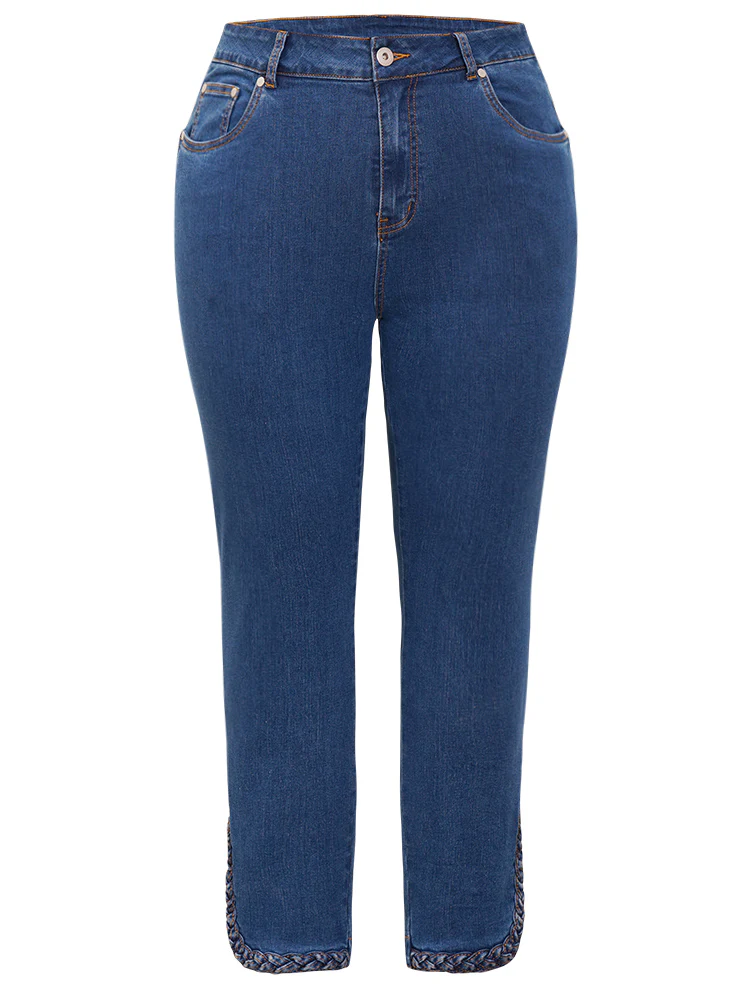 Split Arc Hem Medium Wash Jeans - Image 9