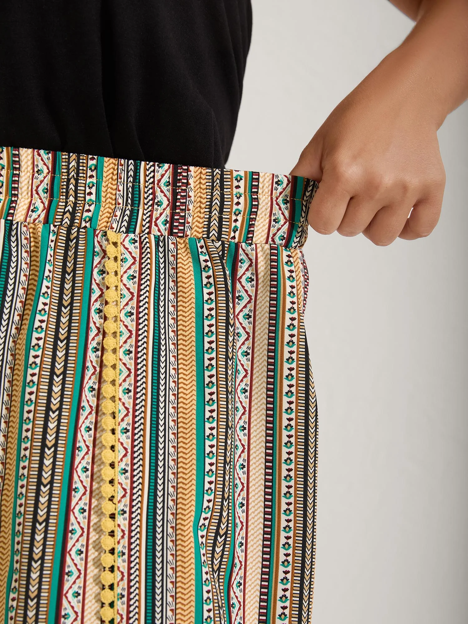 Split Asymmetrical Hem Boho Pants - Image 2