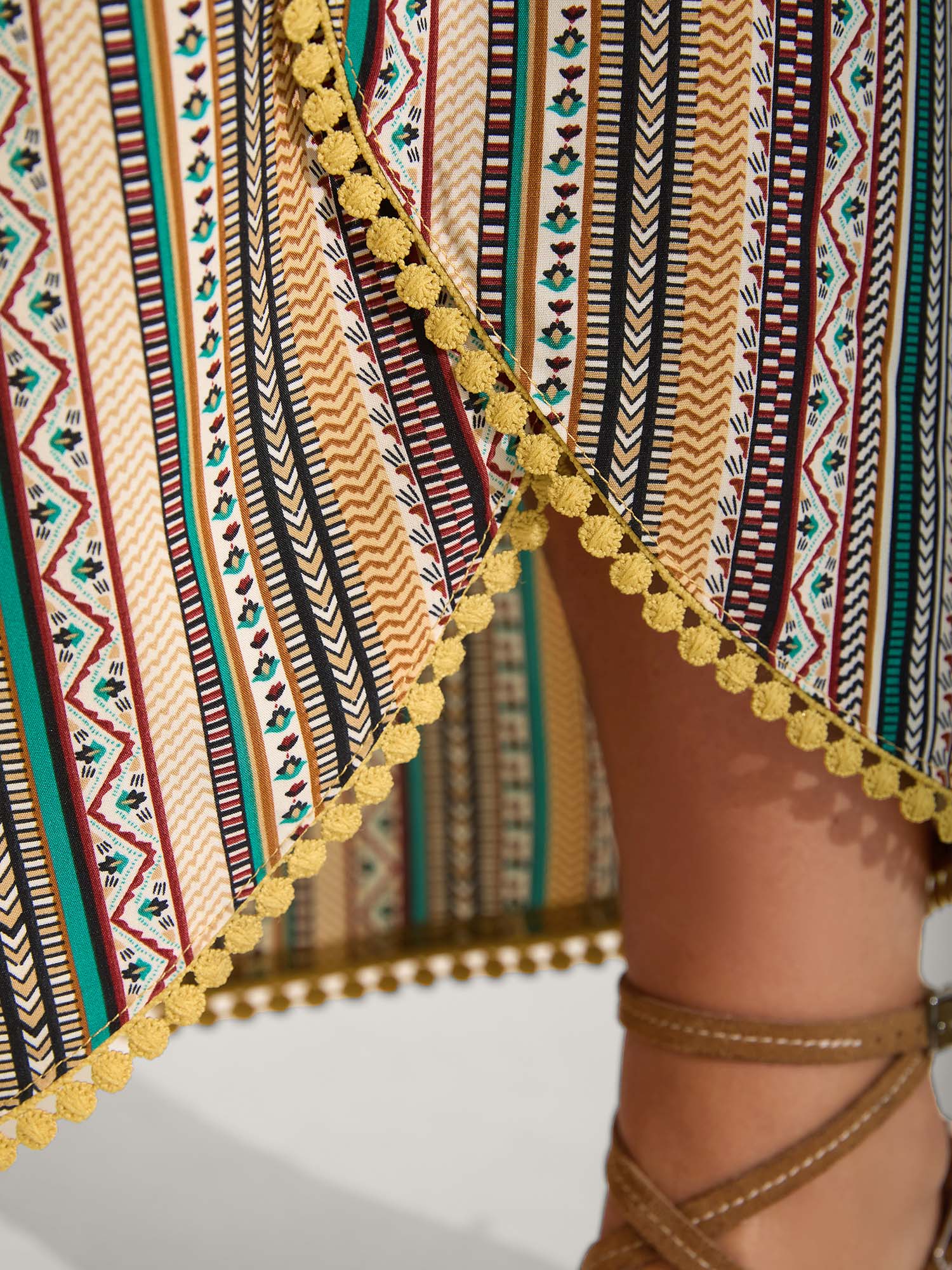 Split Asymmetrical Hem Boho Pants - Image 4