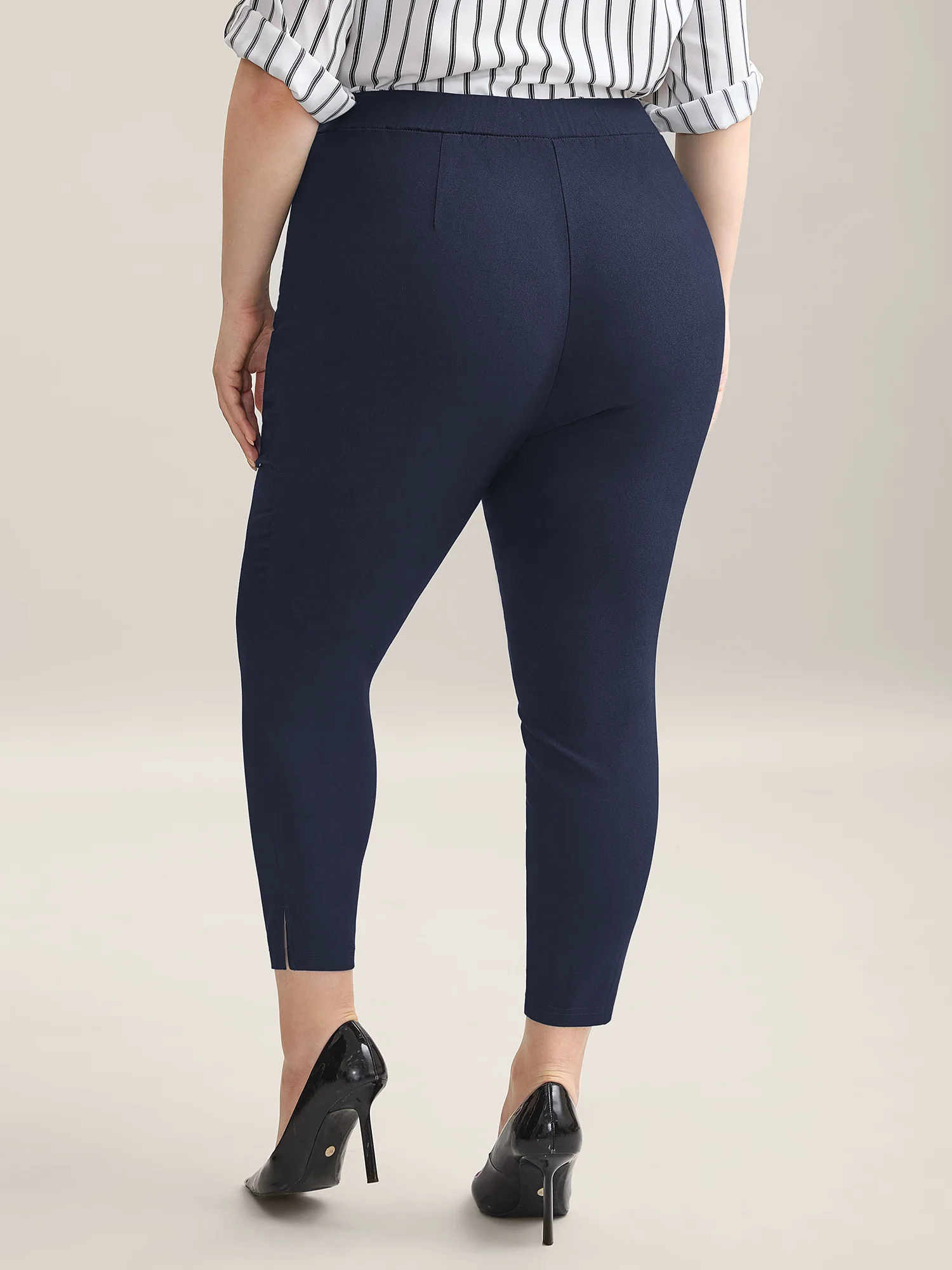 Stretch Split Hem Pockets Skinny Pants - Image 13
