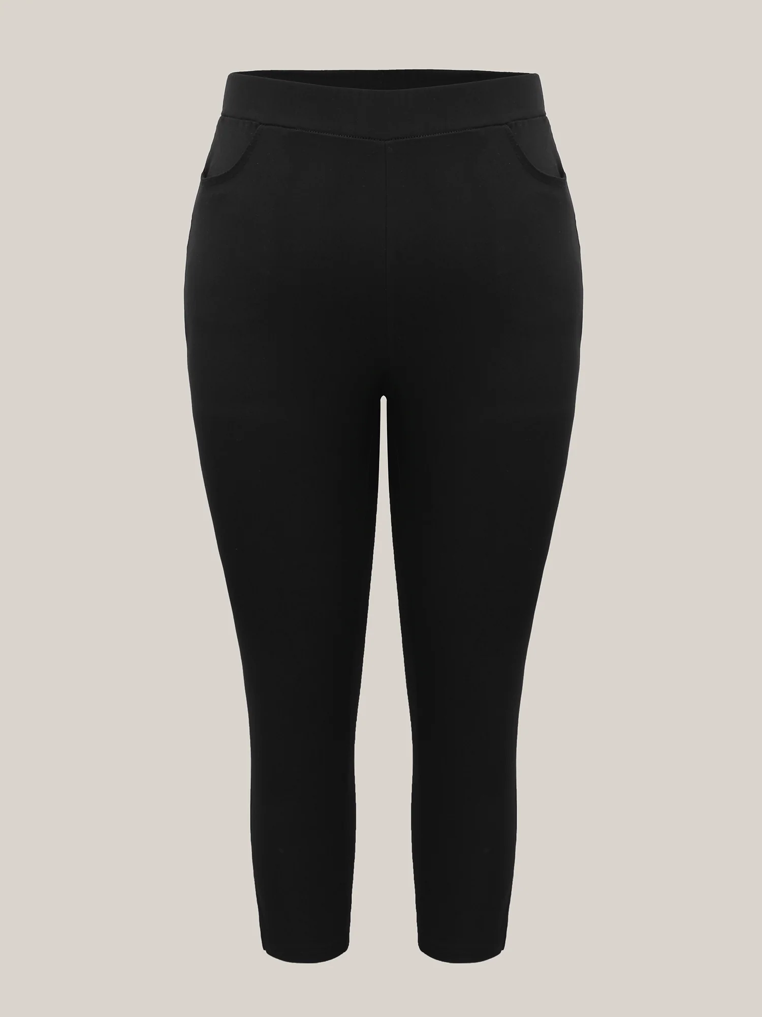 Stretch Split Hem Pockets Skinny Pants - Image 8