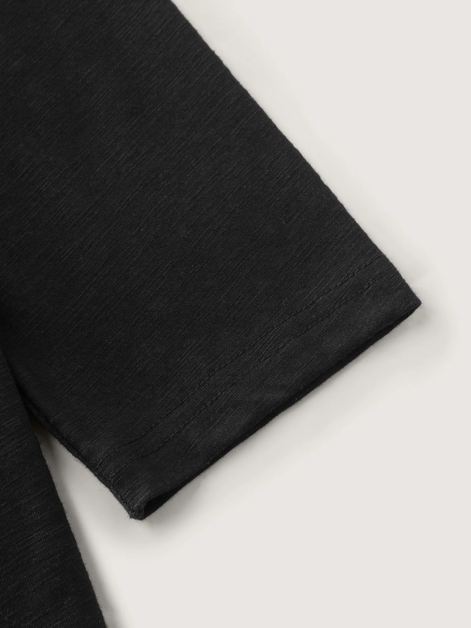 Split Neckline Stretchy Plain T-Shirt - Image 6