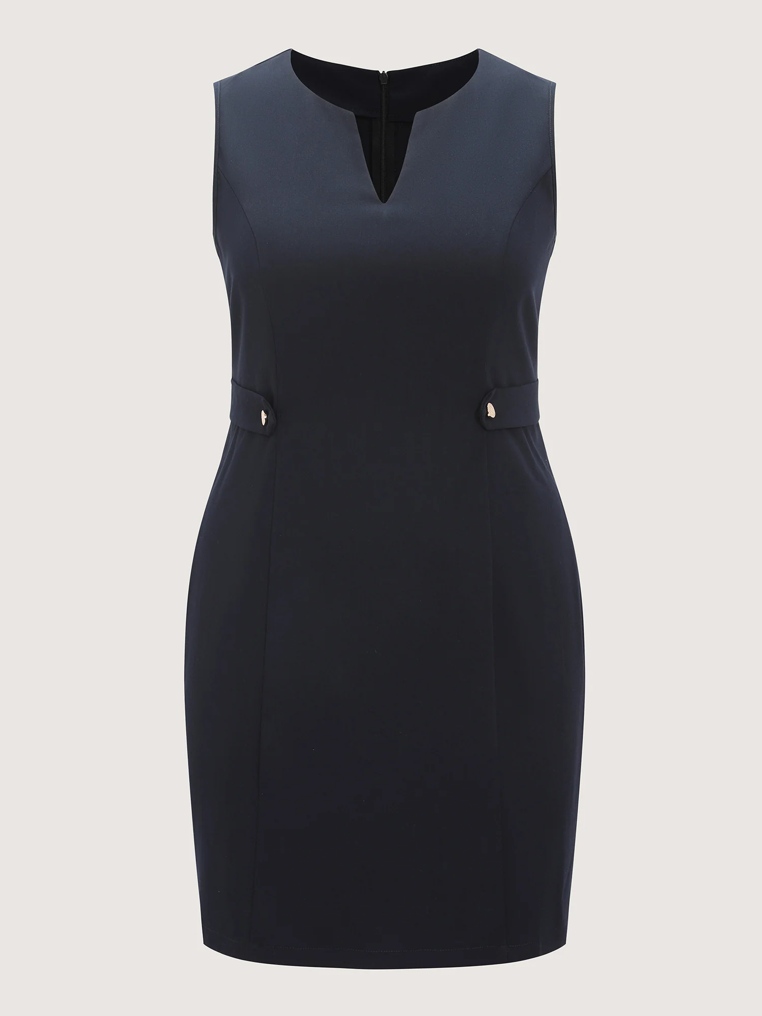 Split Neckline Waist-Defining Mini Dress - Image 6