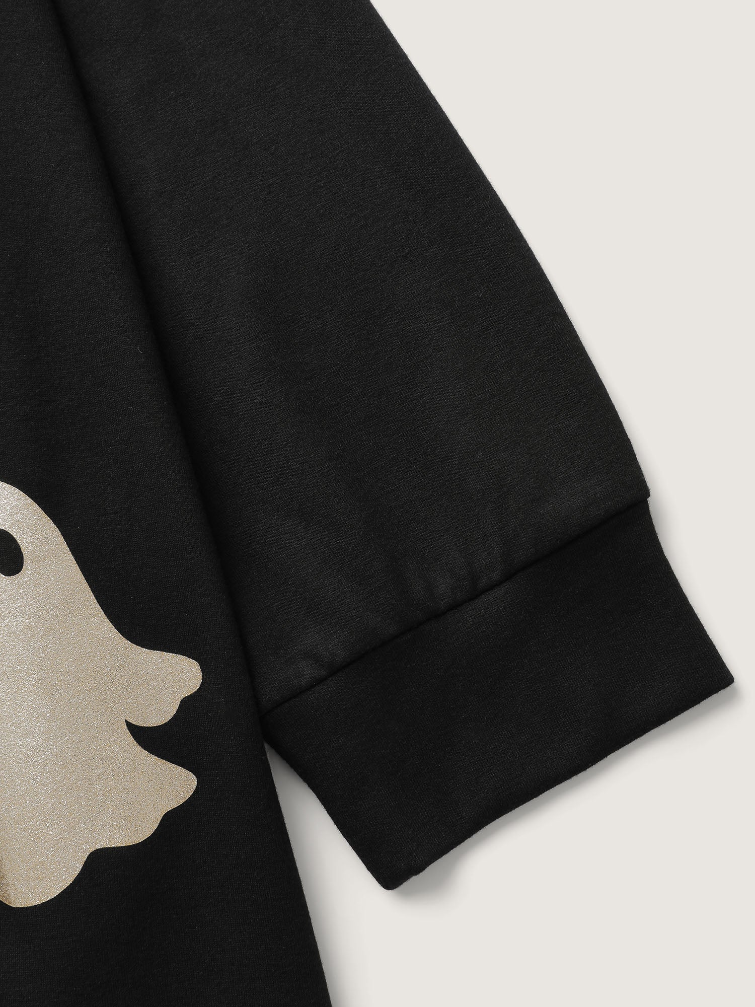 Spooky Ghost Print Solid Sweatshirt - Image 6