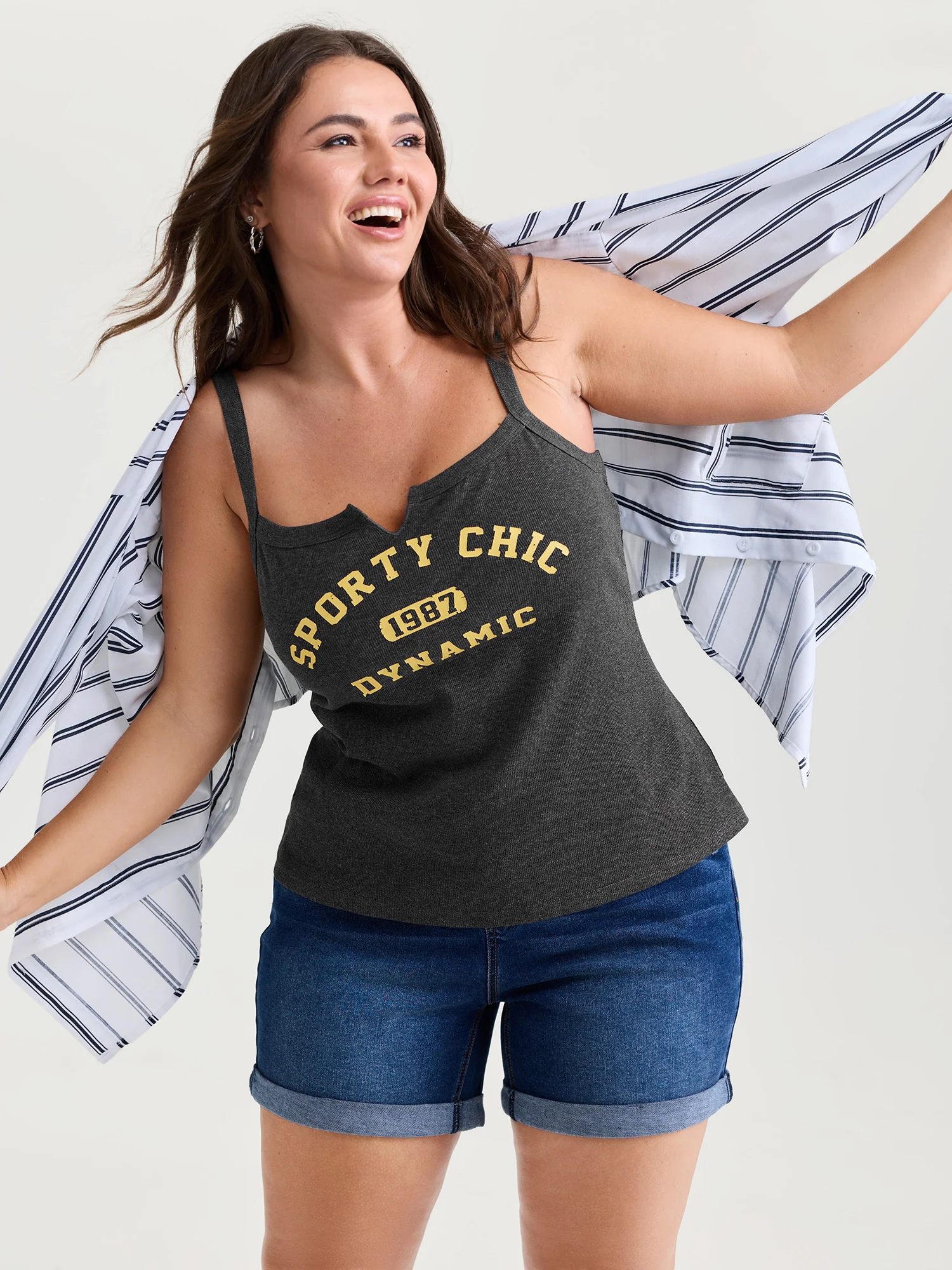Sporty Chic Pattern Tank Top - Image 2