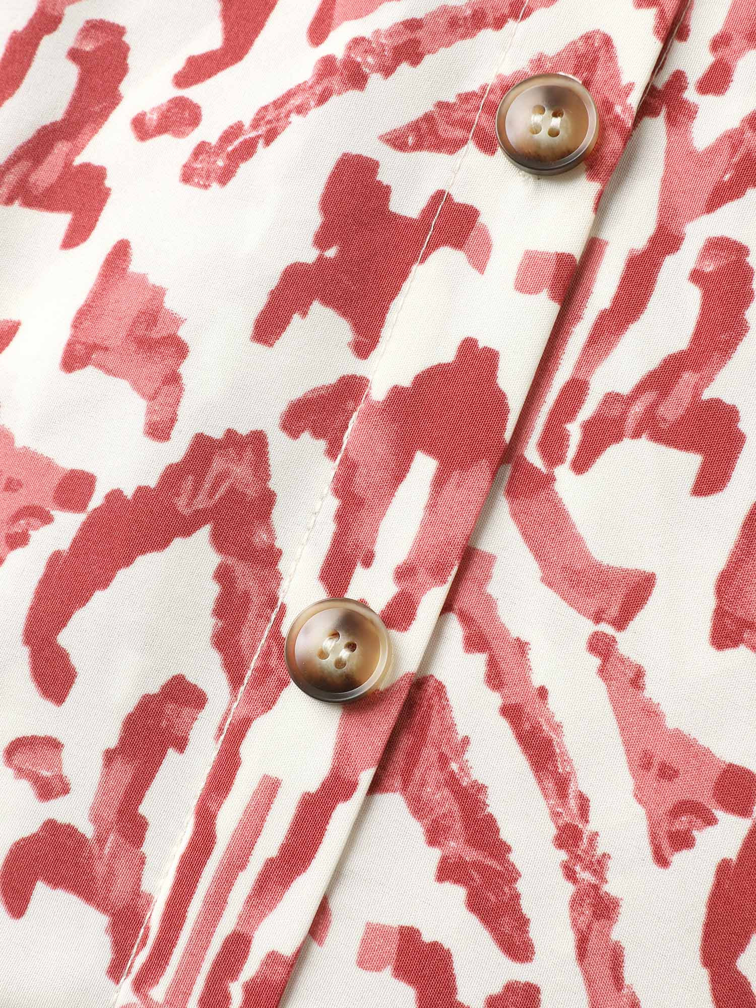 Spring Abstract Print Shirt Collar Midi Dress - Image 5