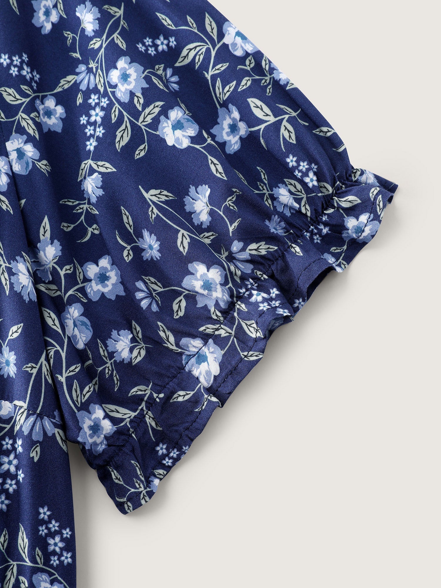 Spring Floral Print Pockets Midi Dress - Image 5