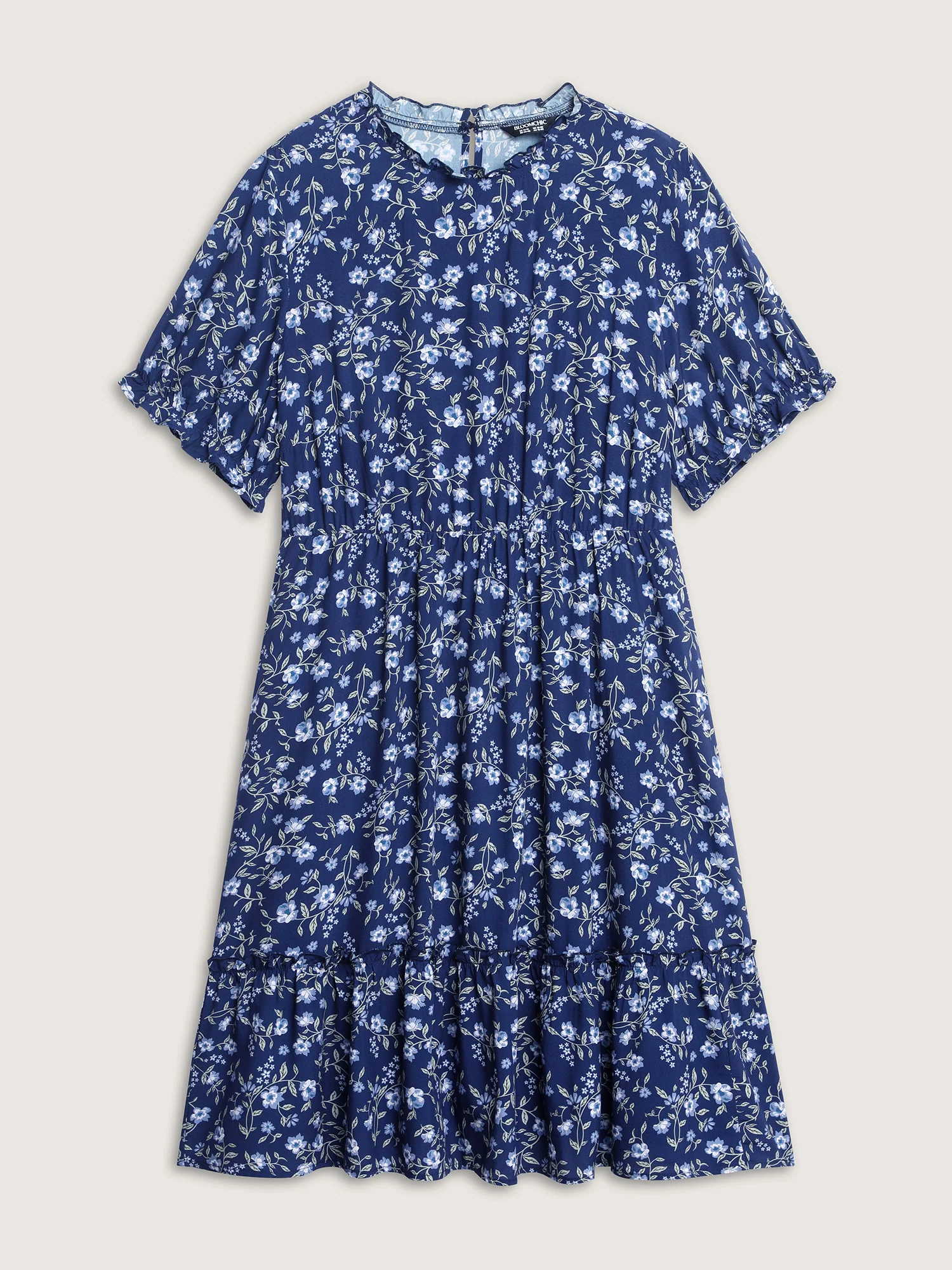 Spring Floral Print Pockets Midi Dress - Image 7