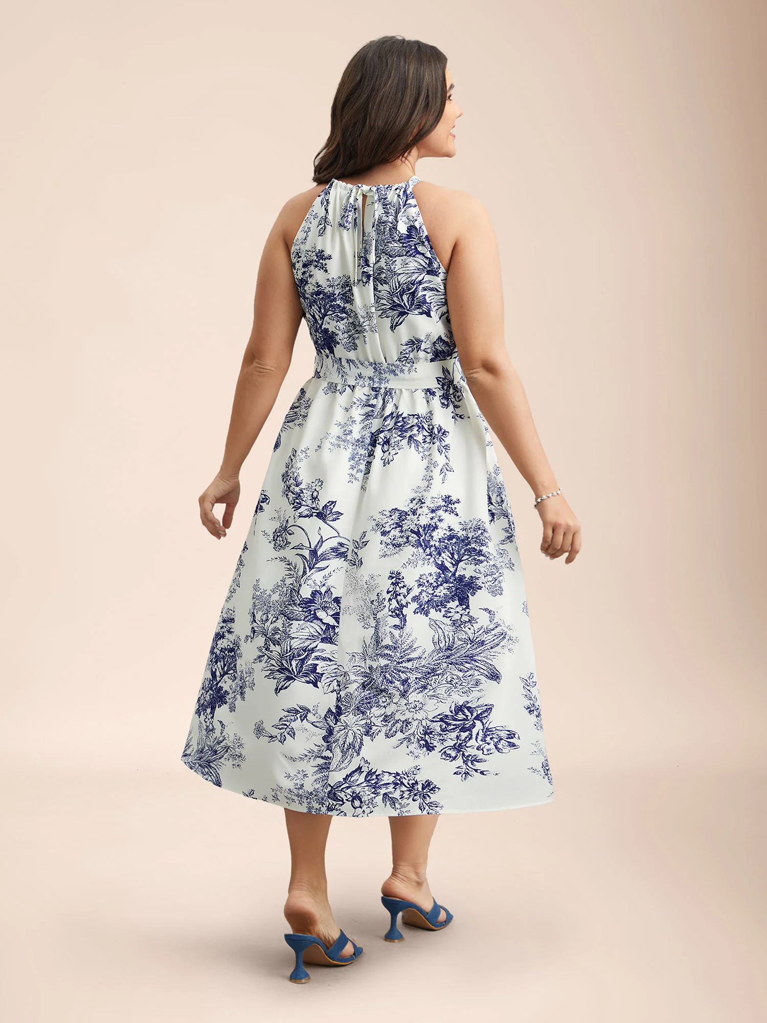 Spring Time Florals Sleeveless Midi Dress - Image 5