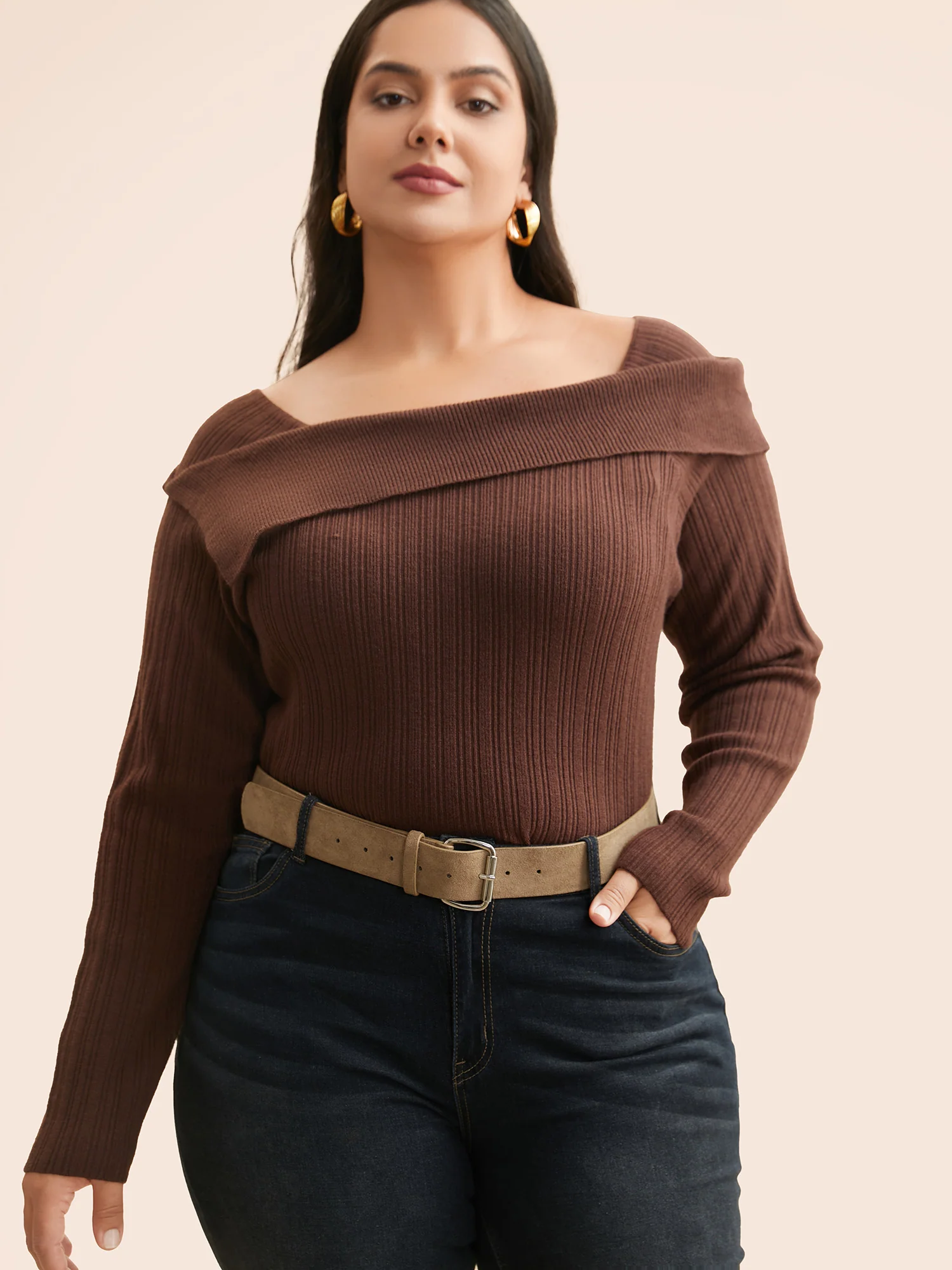 Square Buckle Velvet Belt - Image 3