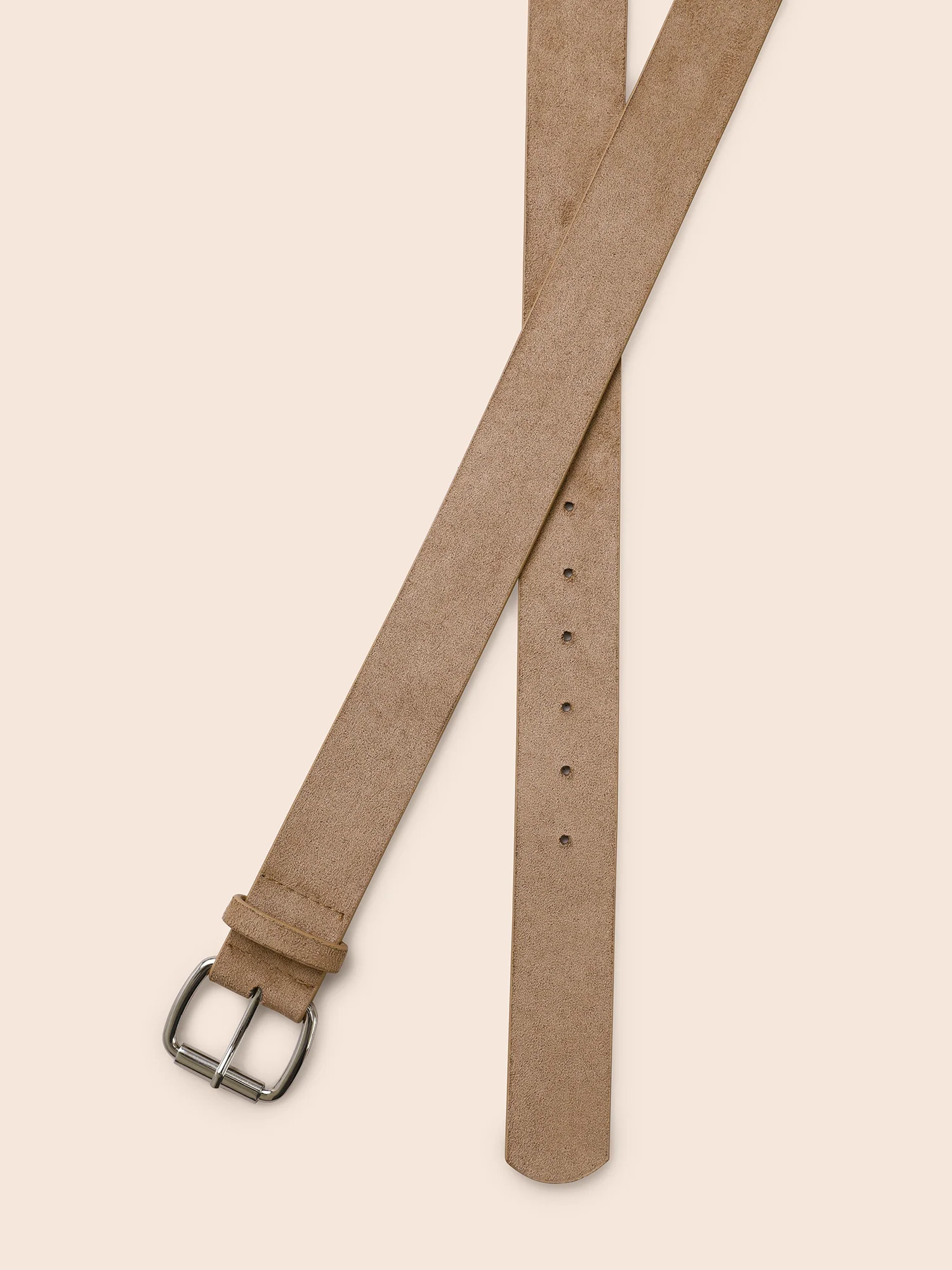 Square Buckle Velvet Belt - Image 5