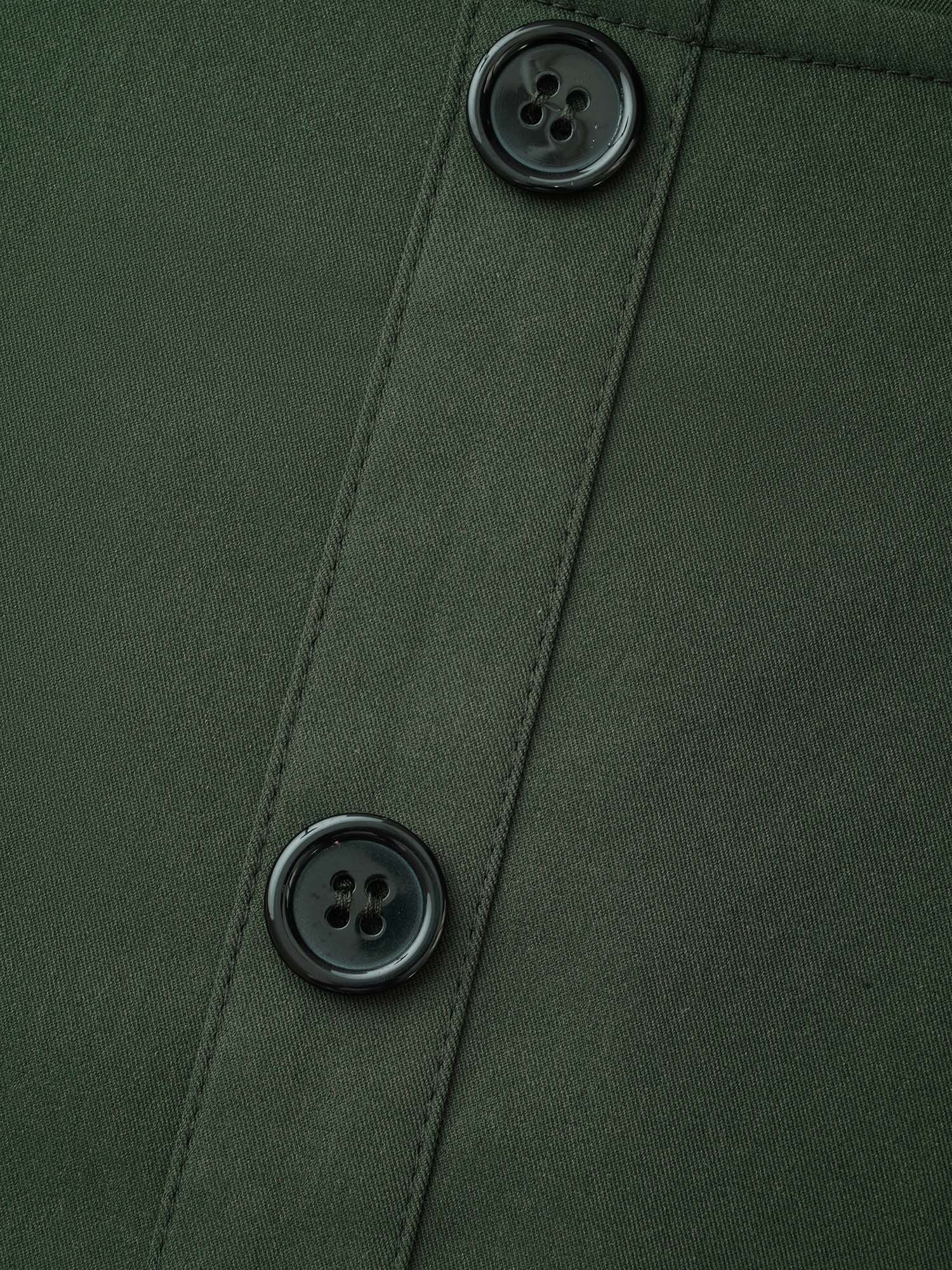 Square Neck Plain Button Detail Dress - Image 5
