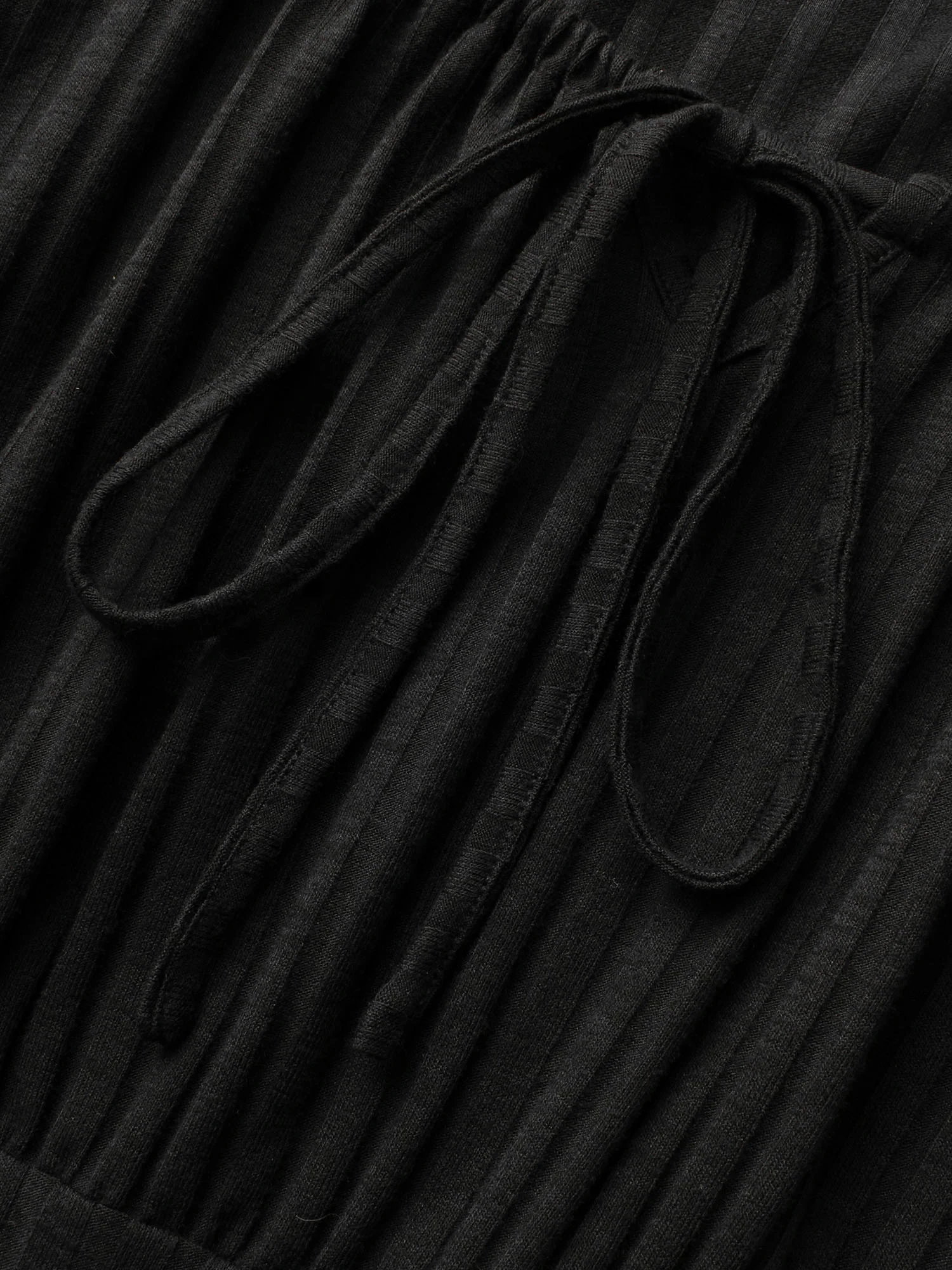 Square Neck Rib Knit Drawstring Dress - Image 5