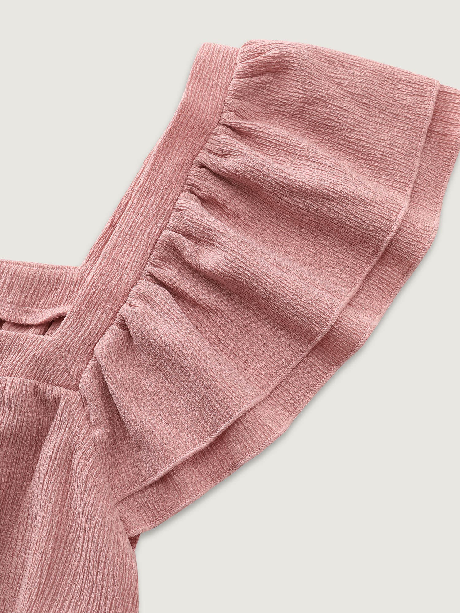 Square Neck Ruffle Sleeve Layered Top - Image 7