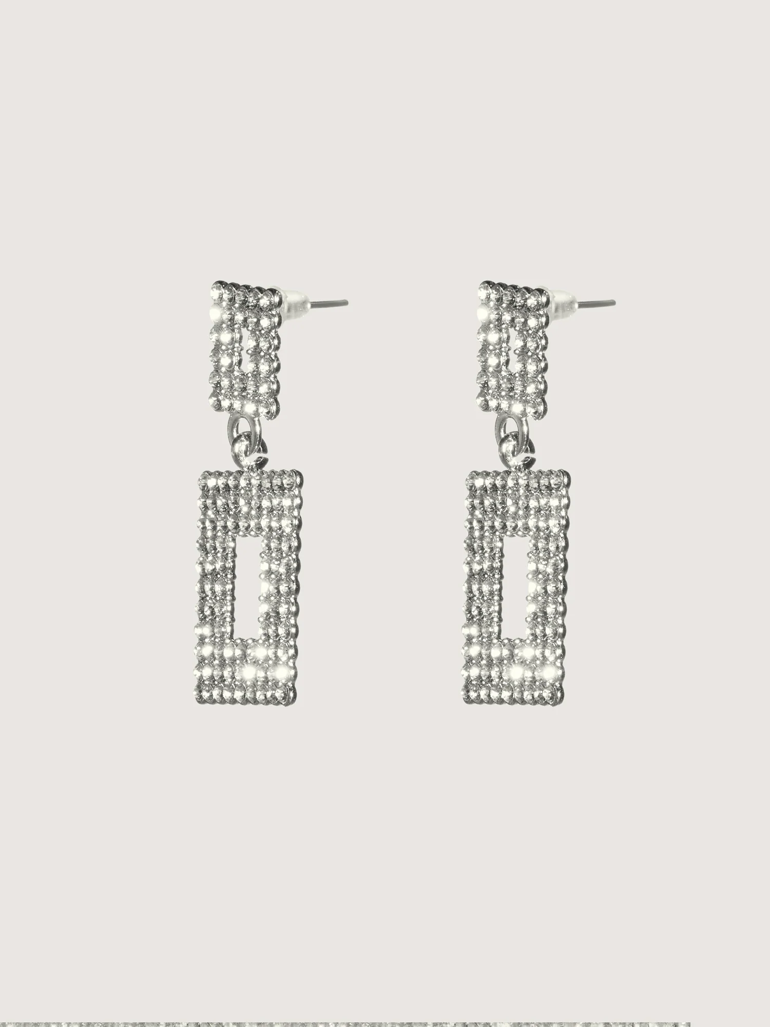 Square Rhinestone Elegant Drop Earrings - Image 4