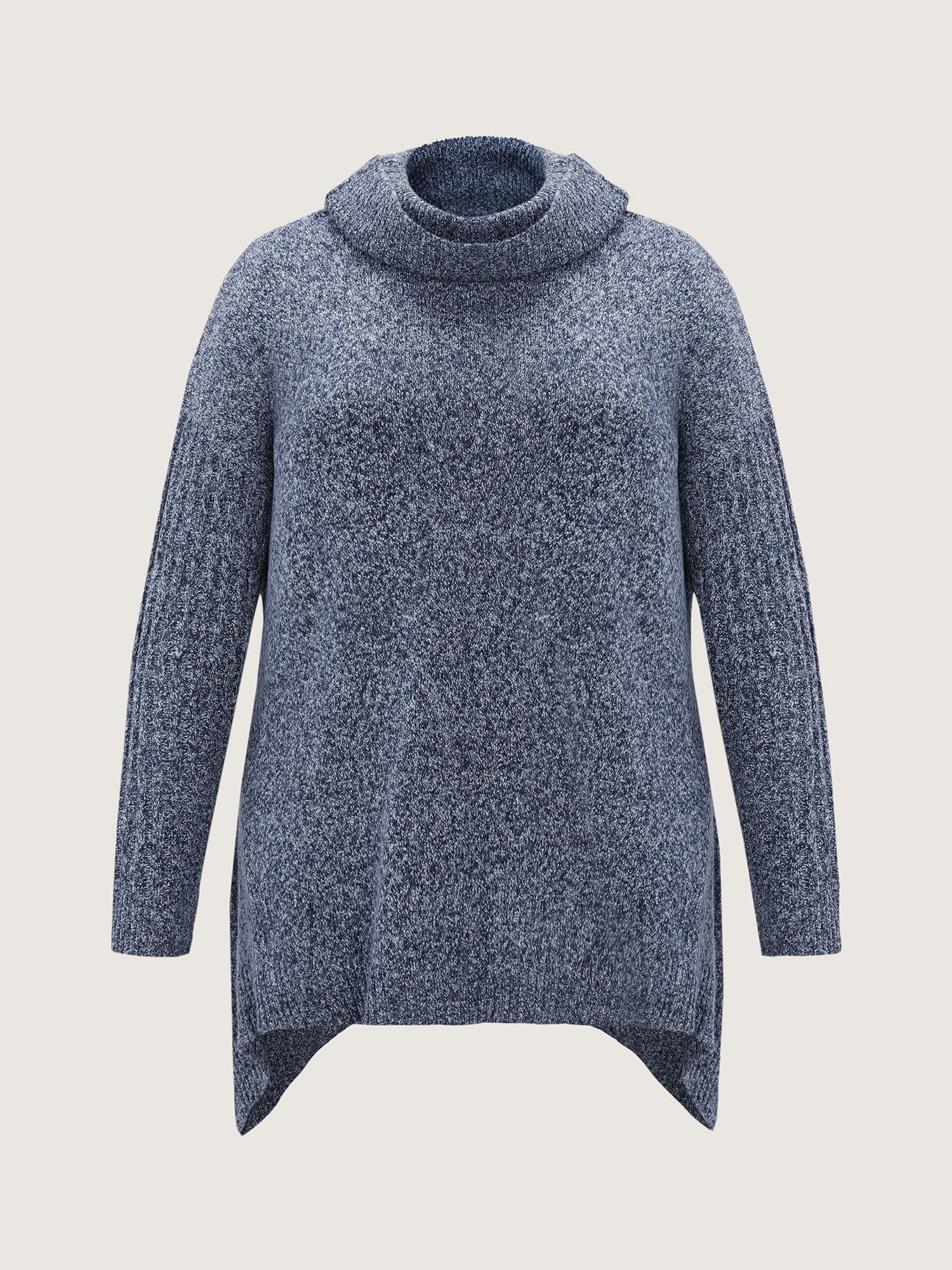 Stacked Turtleneck High-Low Hem Pullover - Image 6
