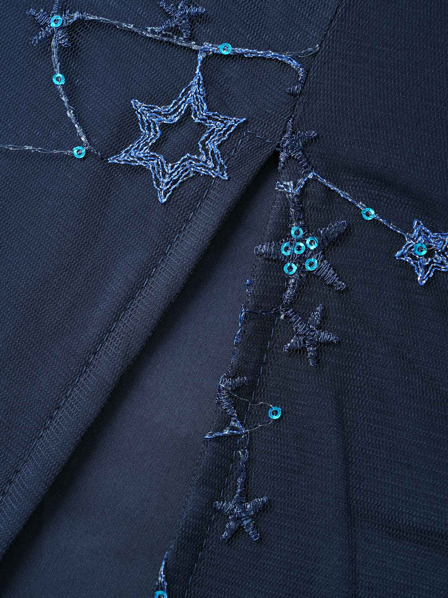 Star Embroidered Mesh Split Hem Dress - Image 5