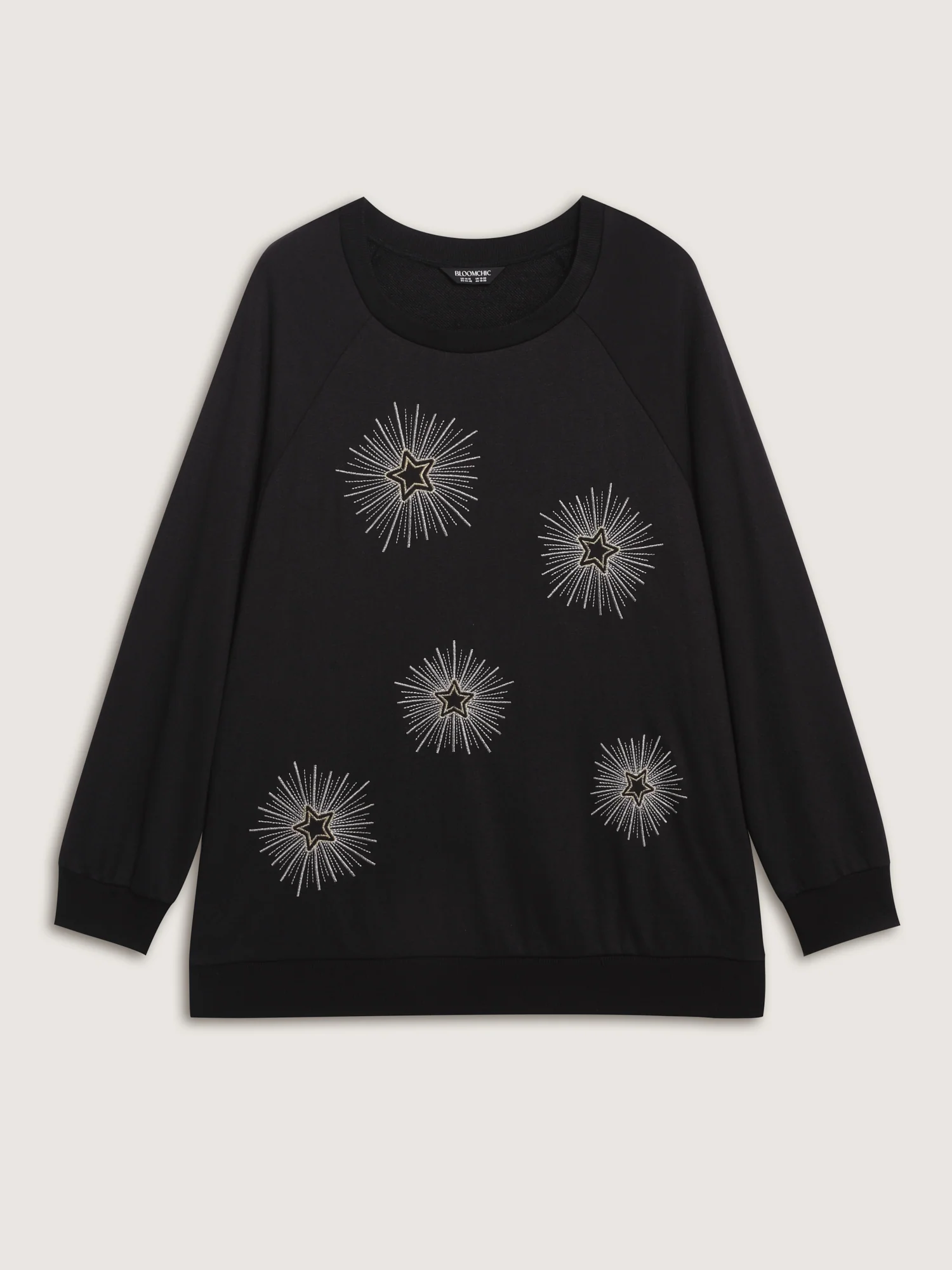 Star Embroidery Round Neck Sweatshirt - Image 7