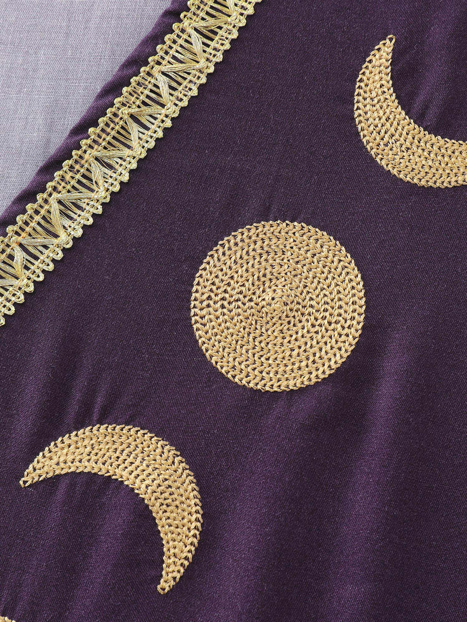 Star Moon Print Color Contrast Maxi Dress - Image 6