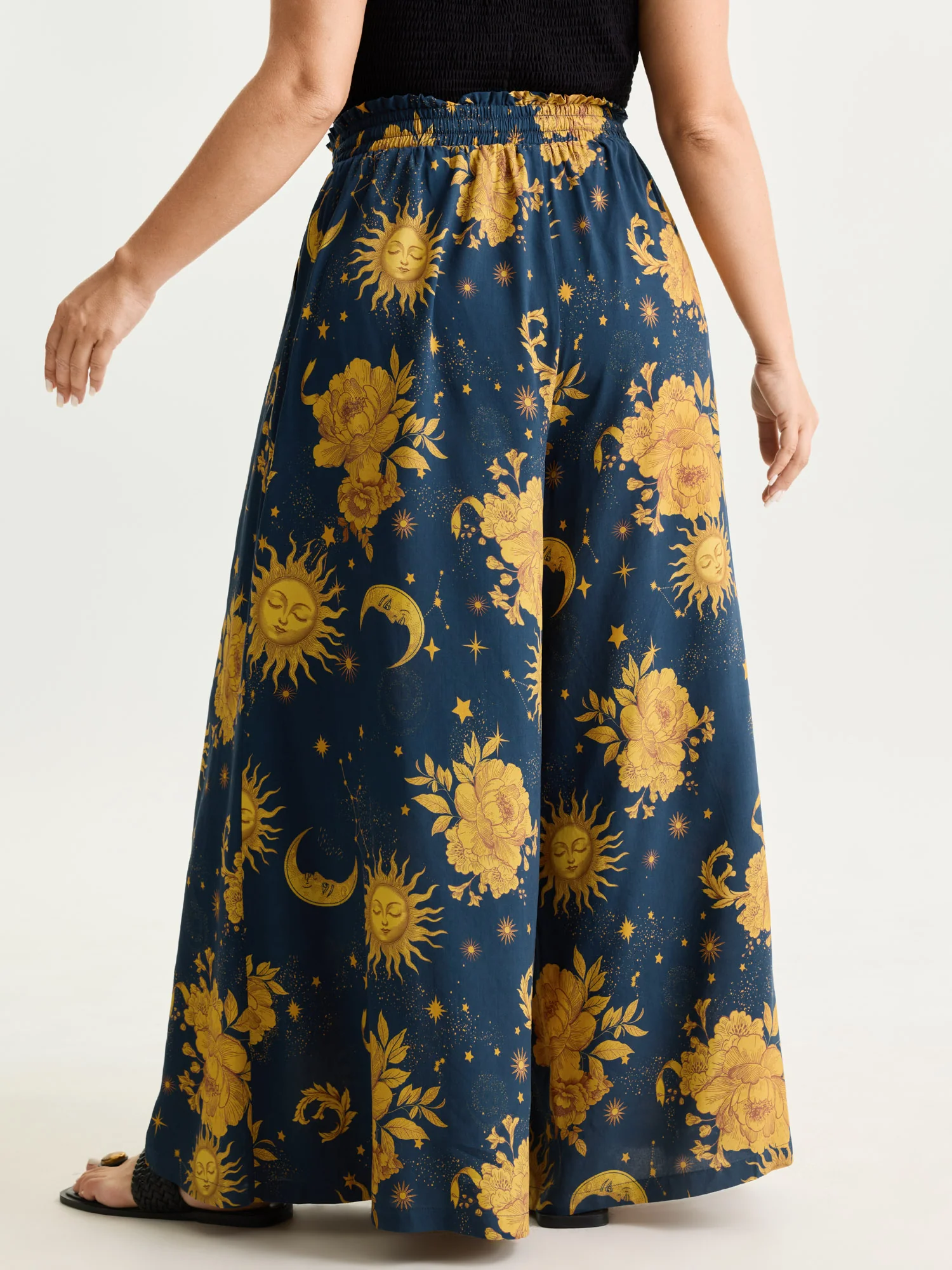 Star Moon Print Wide Waistband Pants - Image 18
