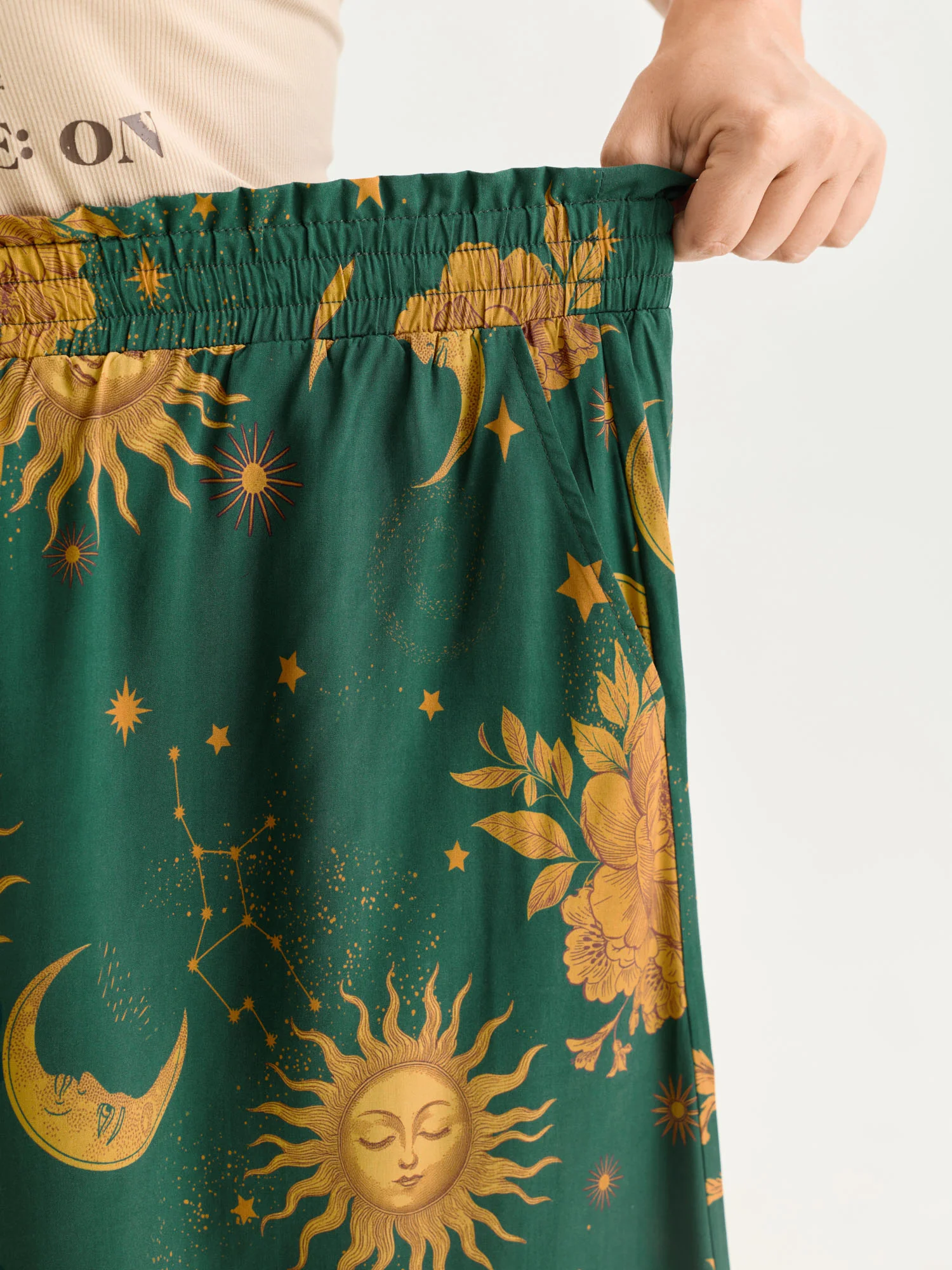 Star Moon Print Wide Waistband Pants - Image 22