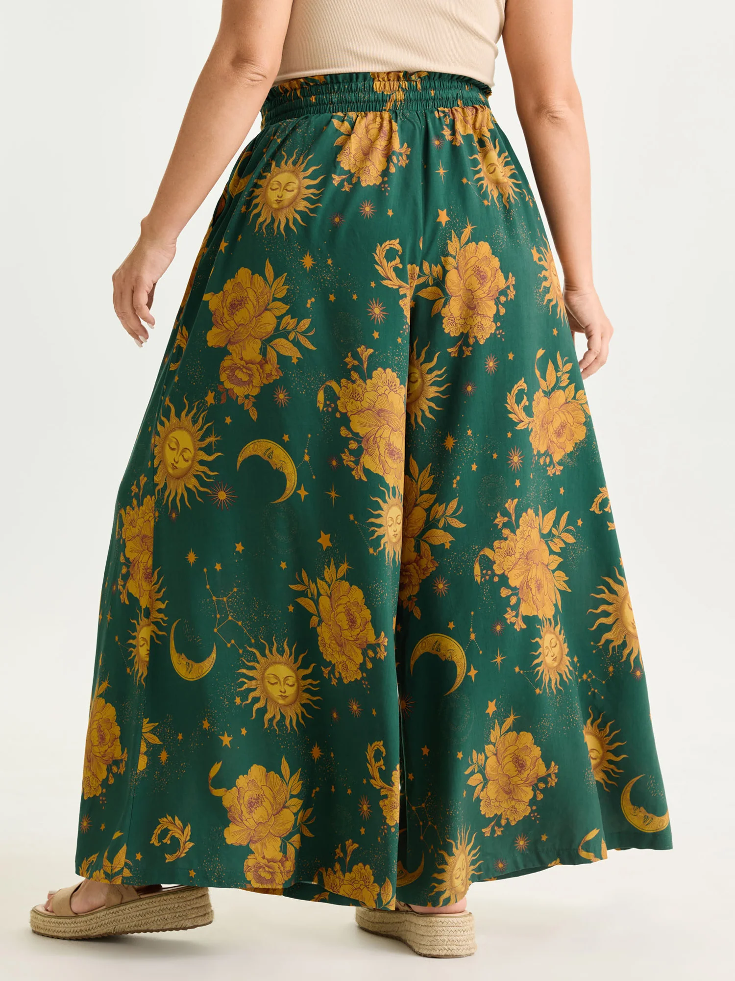 Star Moon Print Wide Waistband Pants - Image 23