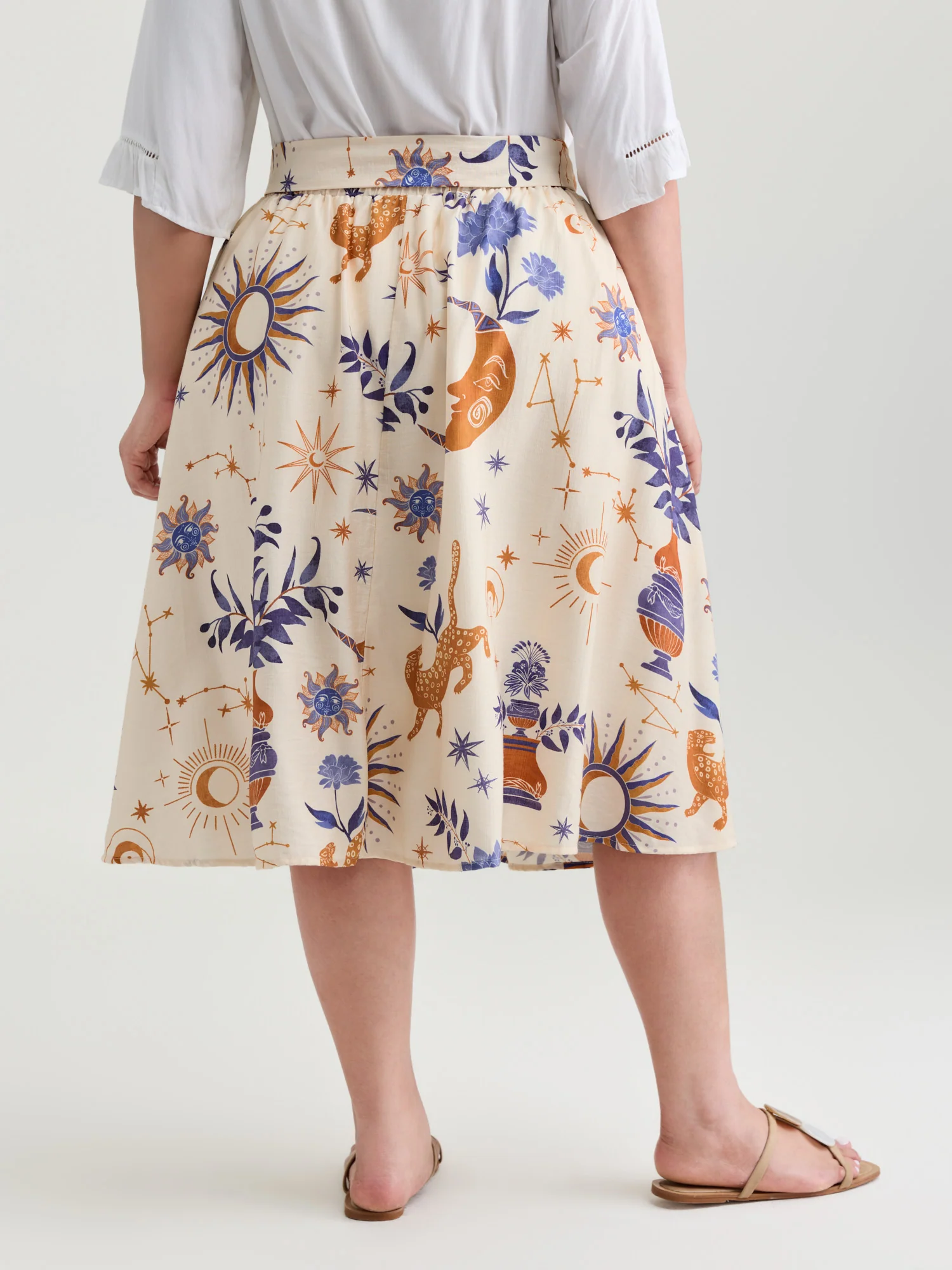 Star Moon Waist-Tie Maxi Skirt - Image 5