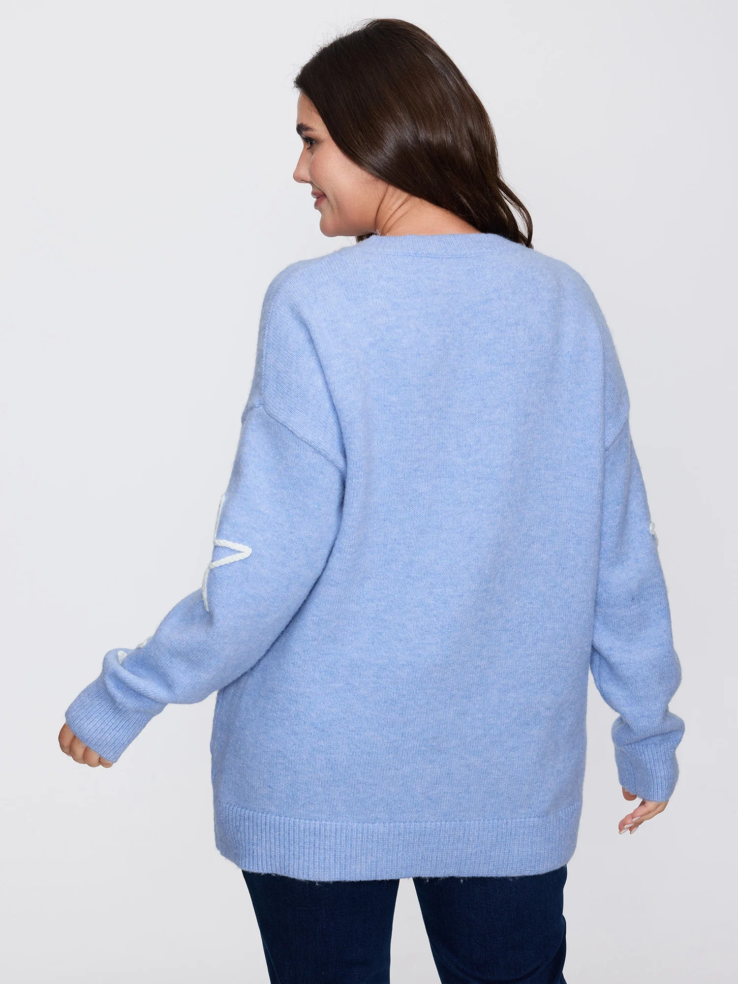 Star Pattern Coil Rope Embroidery Pullover - Image 4