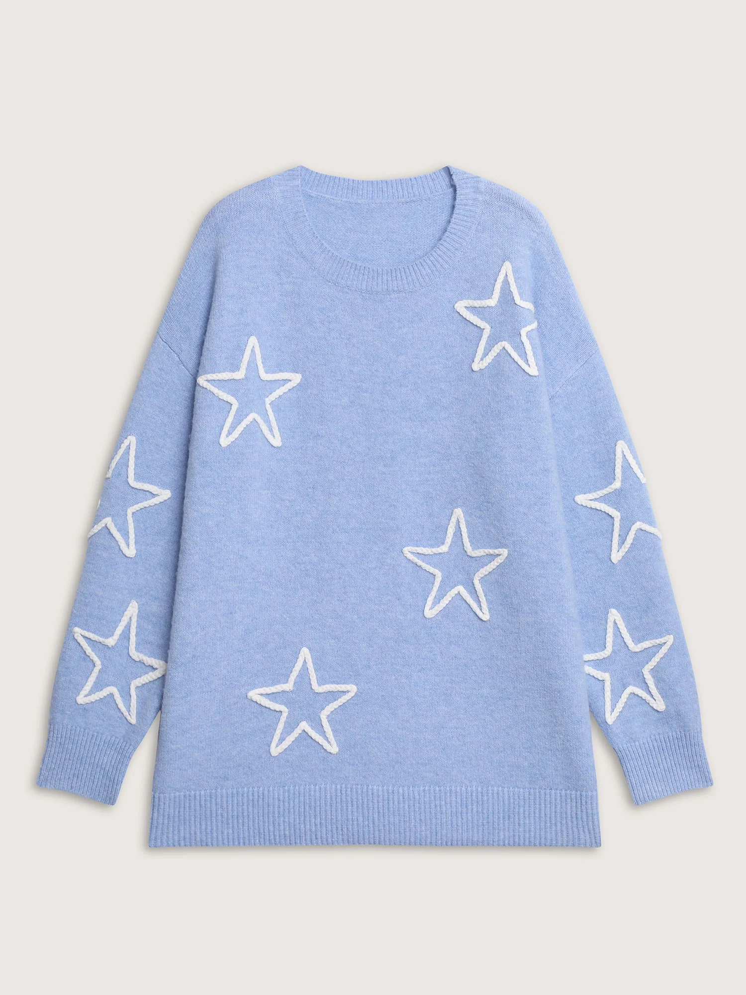 Star Pattern Coil Rope Embroidery Pullover - Image 5