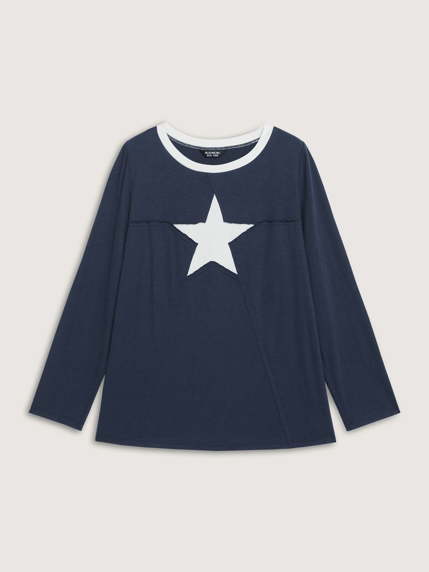 Star Pattern Textured Stretchy T-Shirt - Image 5