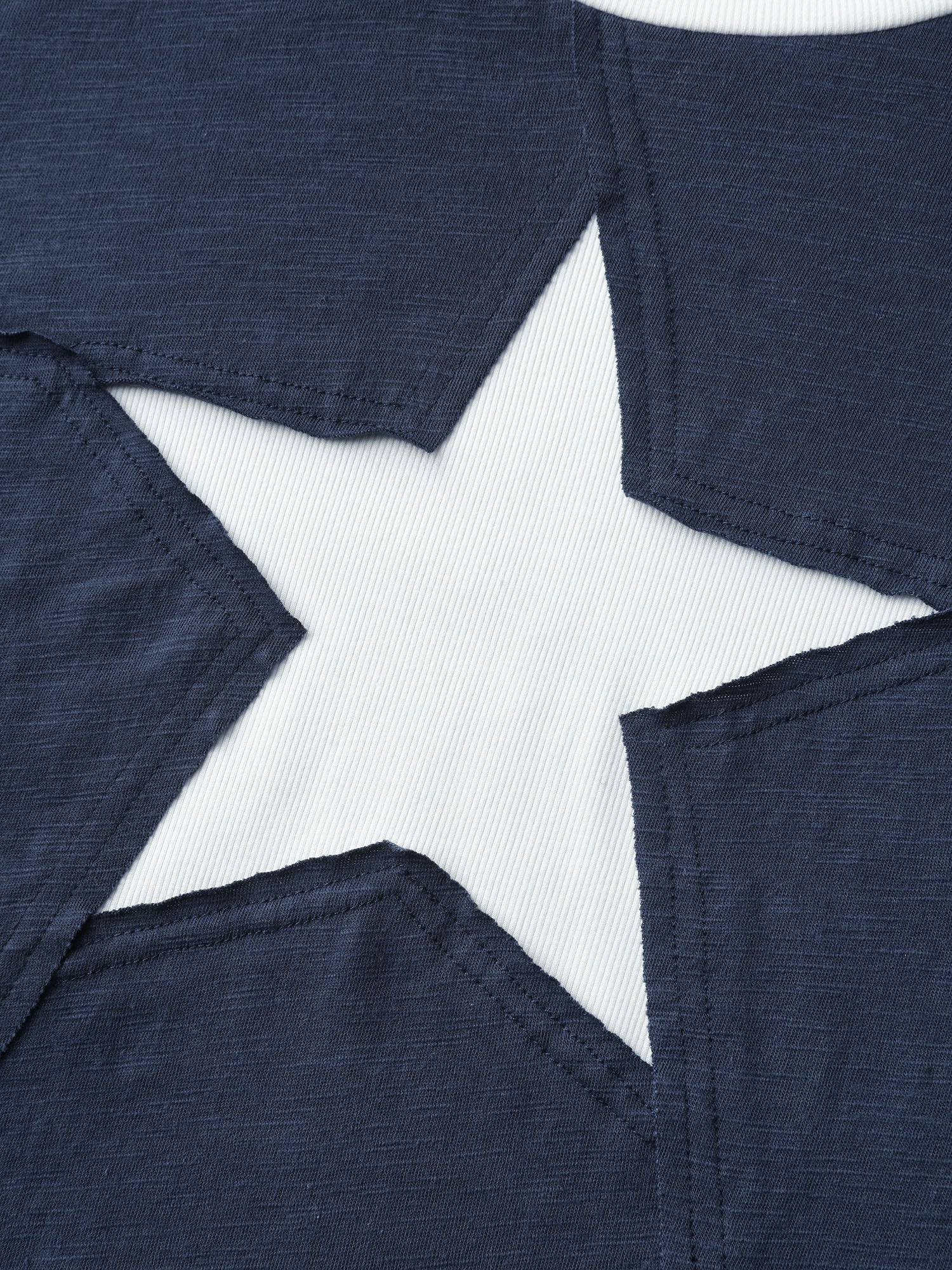 Star Pattern Textured Stretchy T-Shirt - Image 6