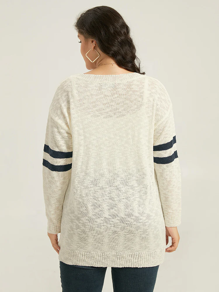 Star & Striped Print Drop Shoulder Pullover - Image 2
