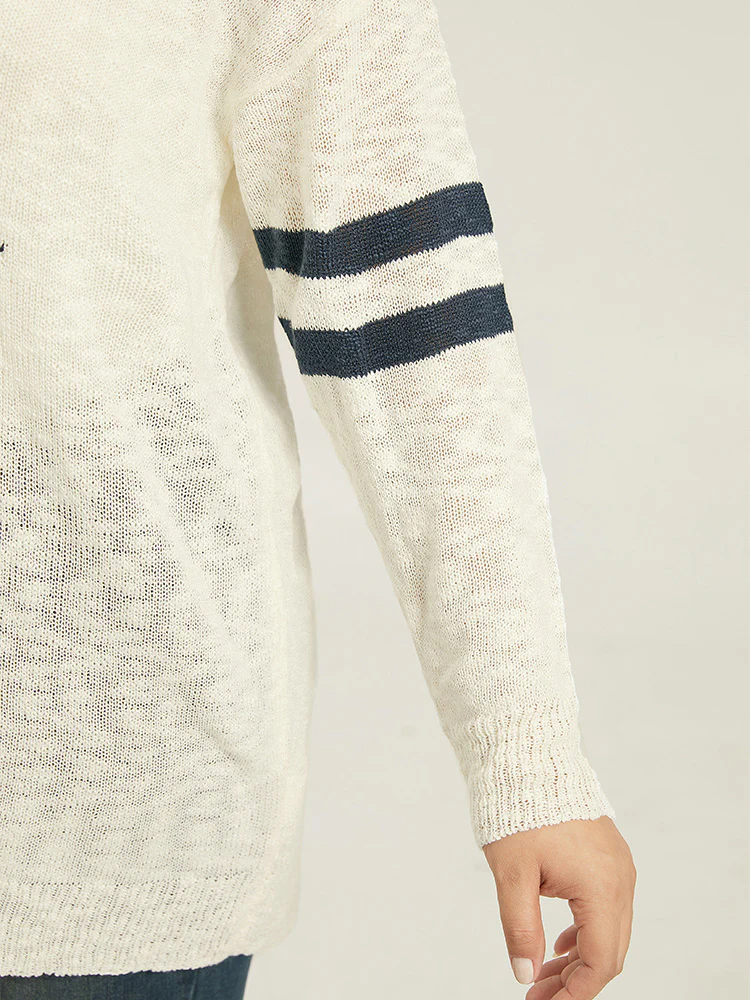 Star & Striped Print Drop Shoulder Pullover - Image 8