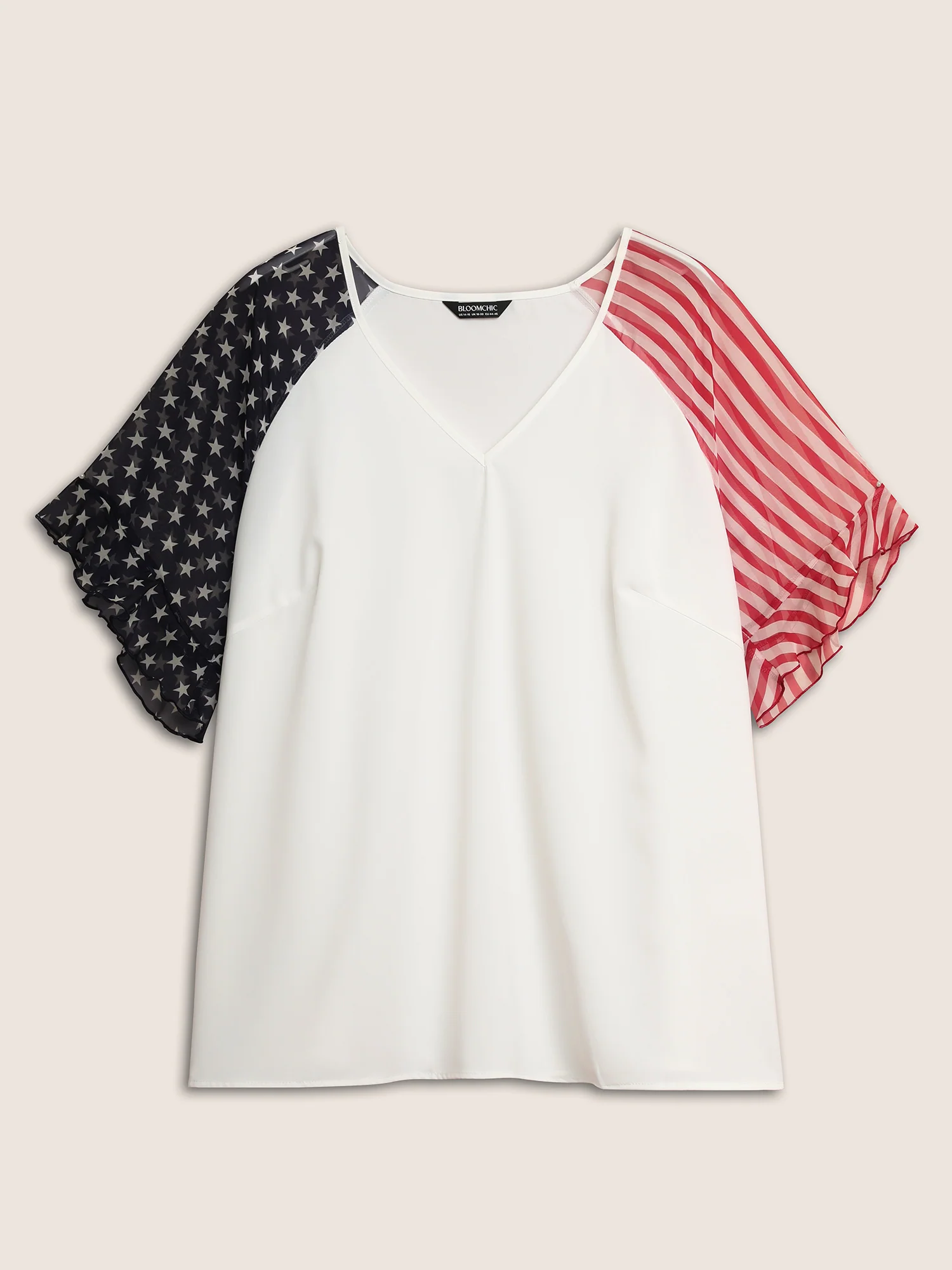 Star & Striped Ruffles Raglan Sleeve Blouse - Image 8