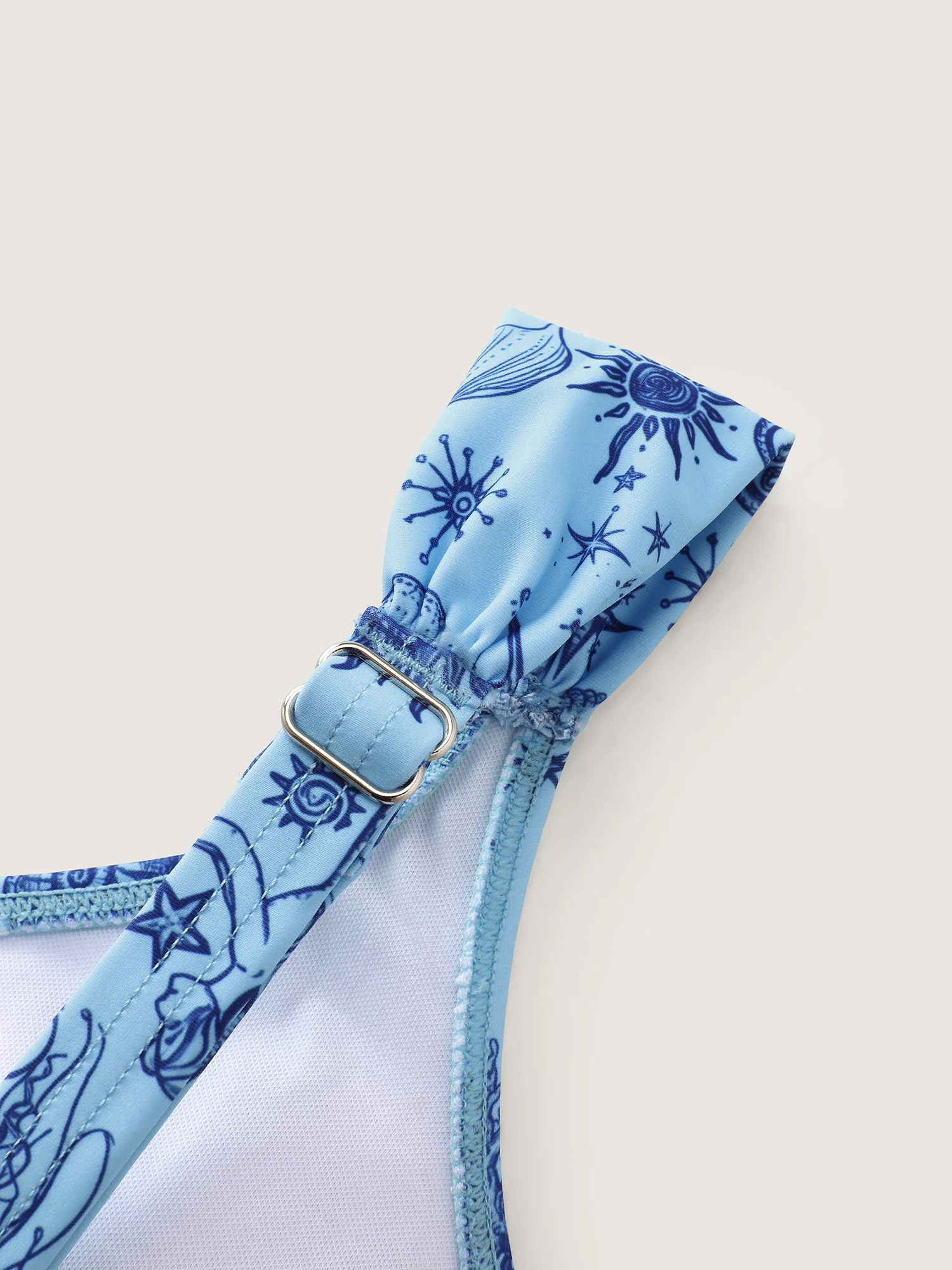 Starfish Print Color Contrast Bikini Top - Image 6
