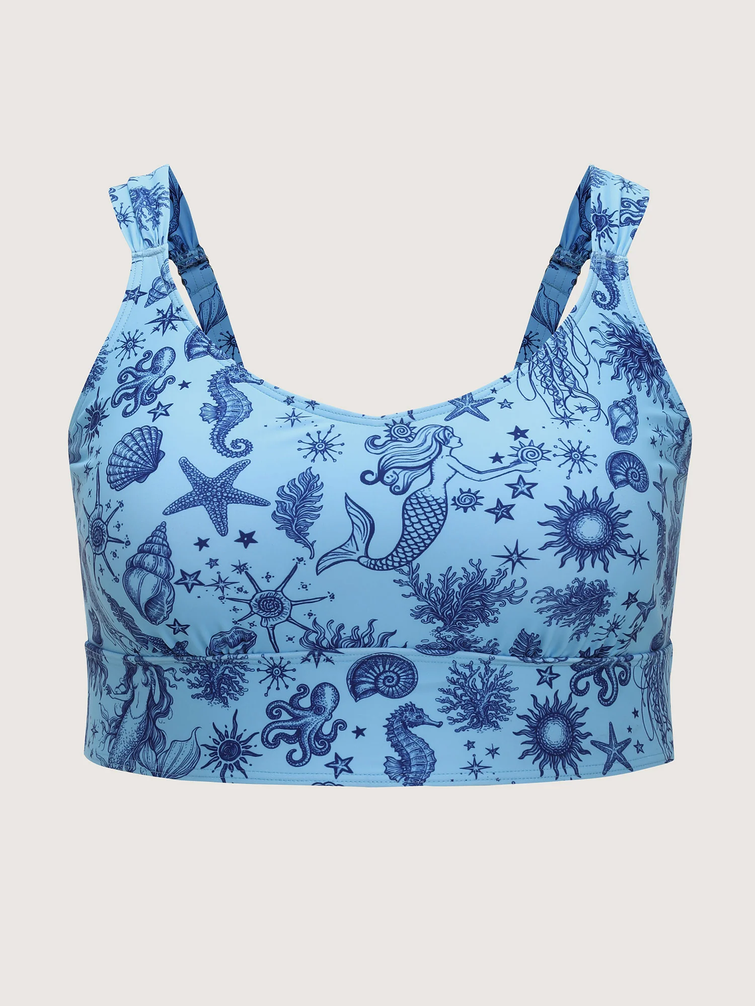 Starfish Print Color Contrast Bikini Top - Image 7