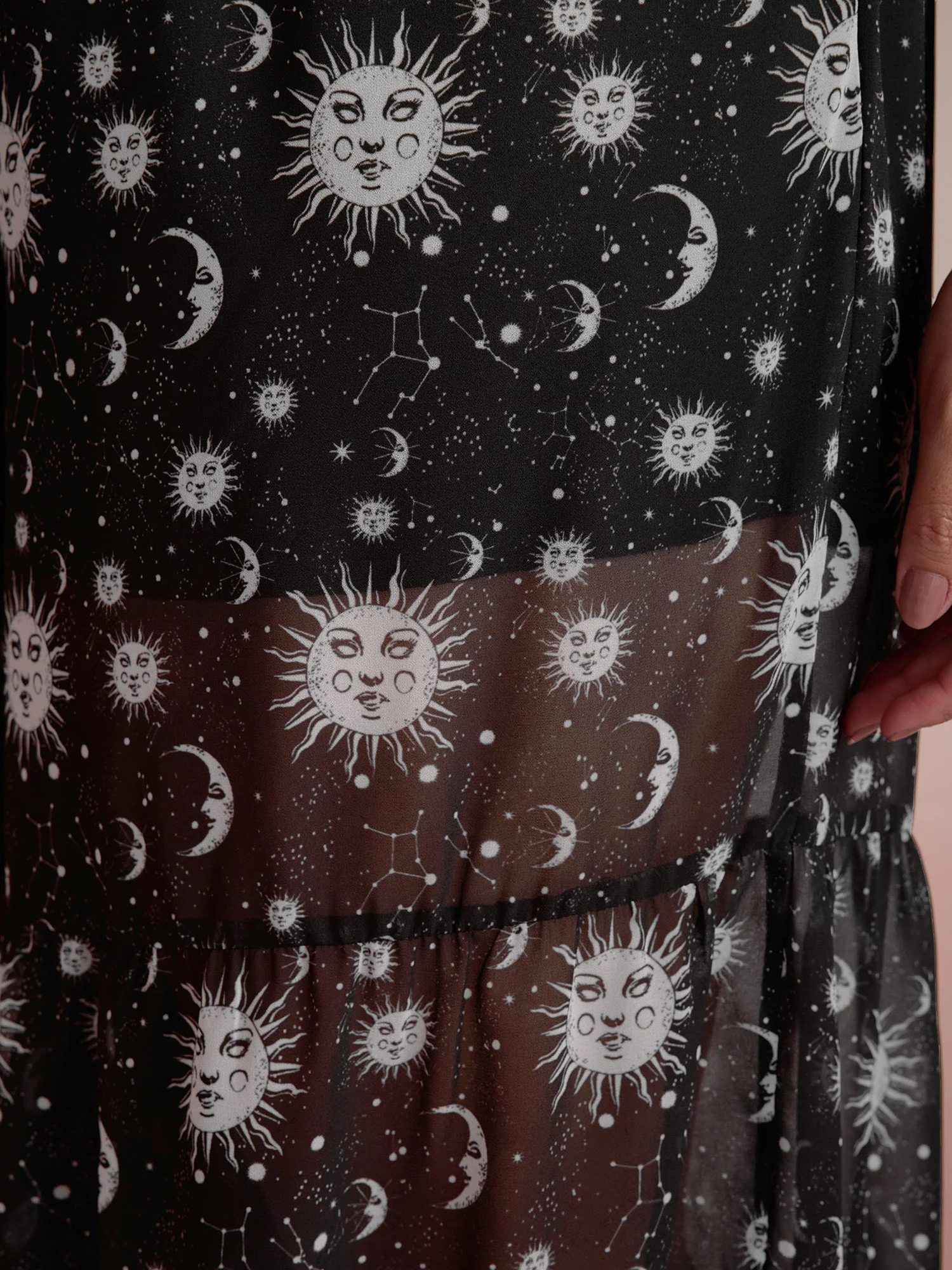 Starry Halloween Night Sheer Wide Waistband Pants - Image 4