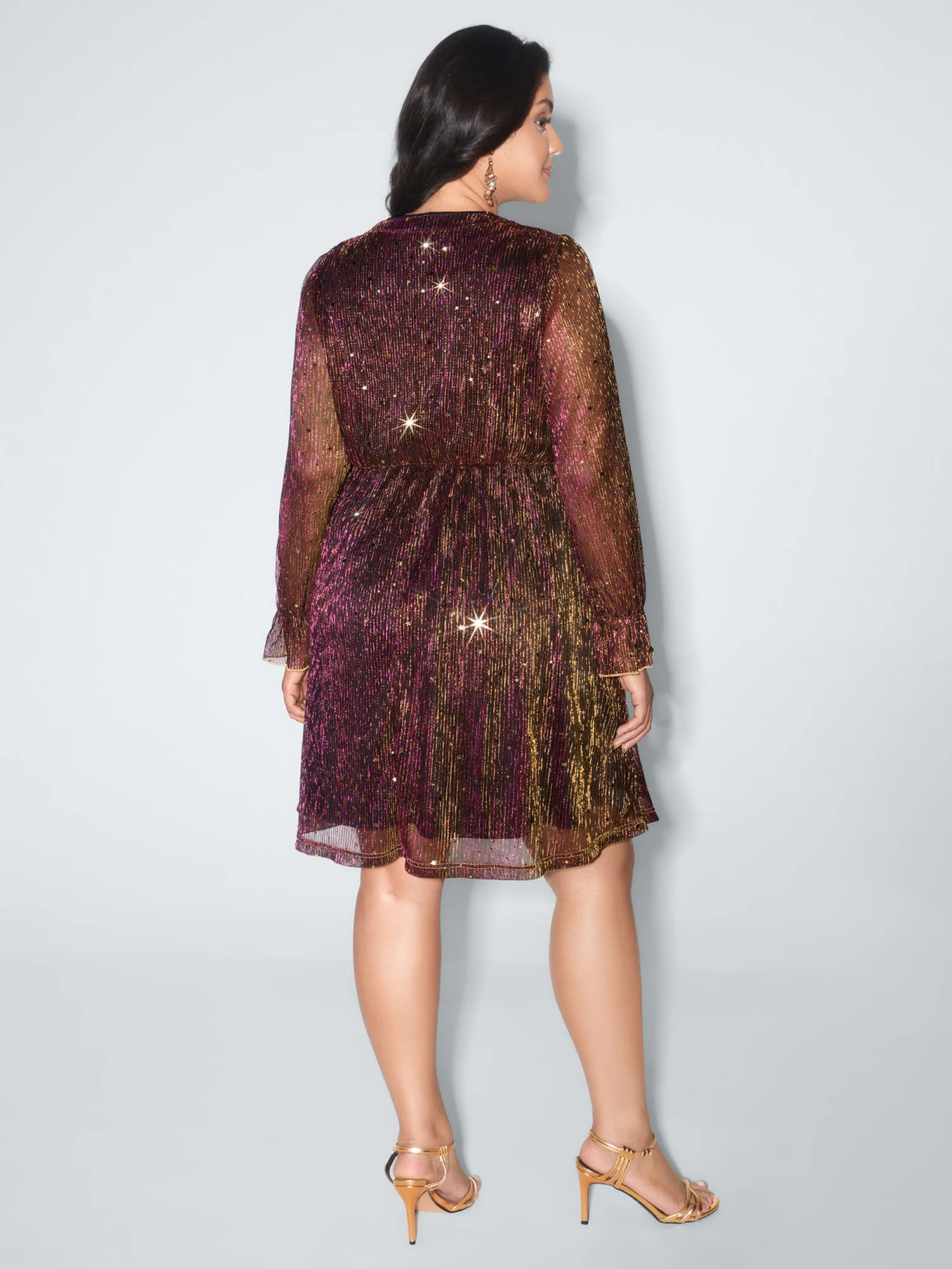 Starry Moon Sequin Button Mini Dress - Image 4