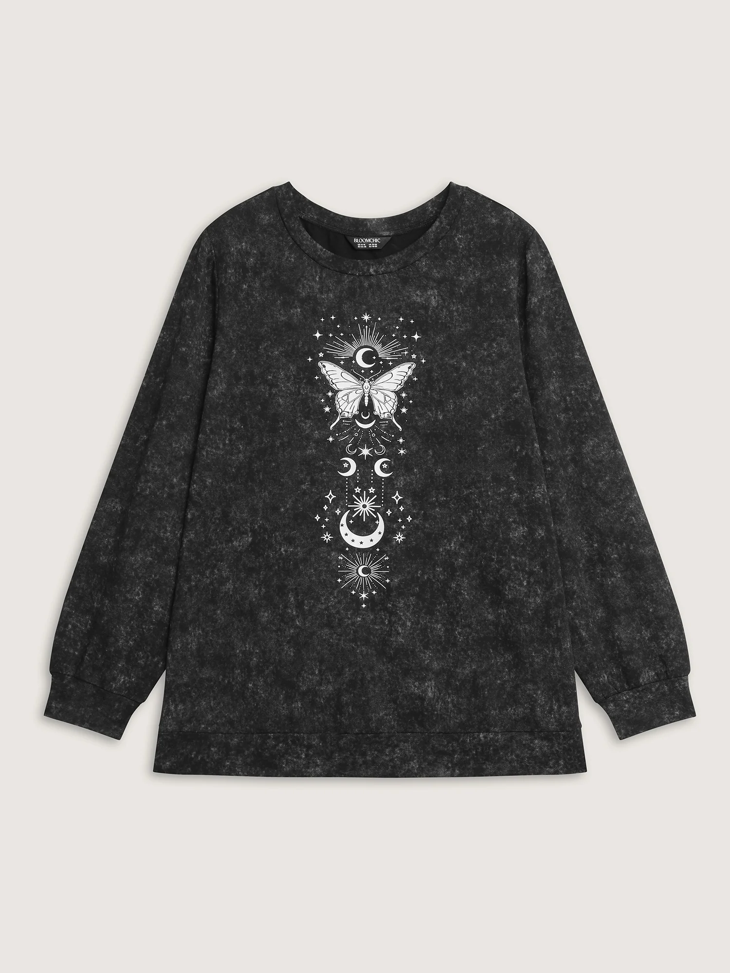 Starry Moon Stretchy Snowflake Textured Effect Sweatshirt - Image 6