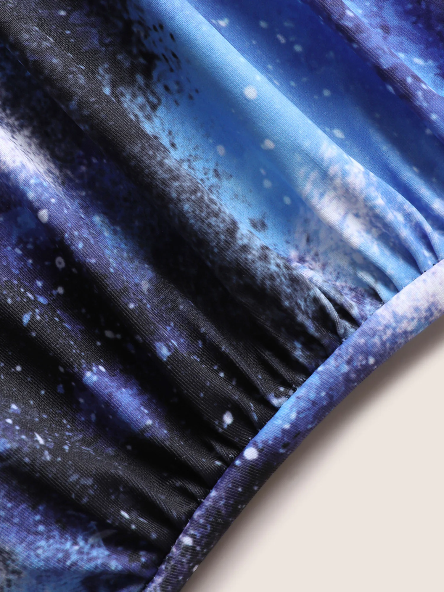 Starry Sky Print Knotted Gathered One Piece Swimsuit - Image 7