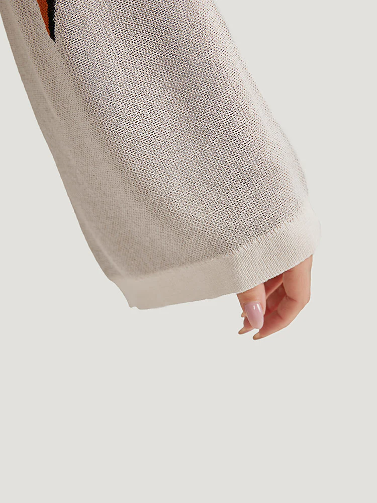 Stars Crew Neck Drop Shoulder Bell Sleeve Pullover - Image 8