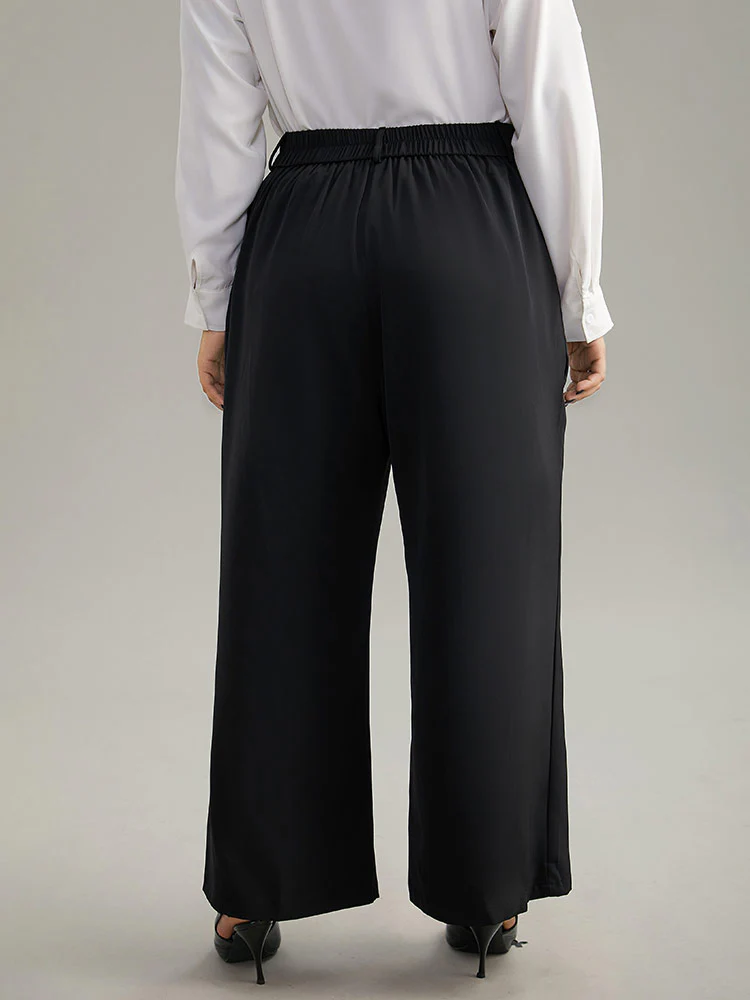 Static-Free Plain Pocket Wide Leg Pants - Image 2