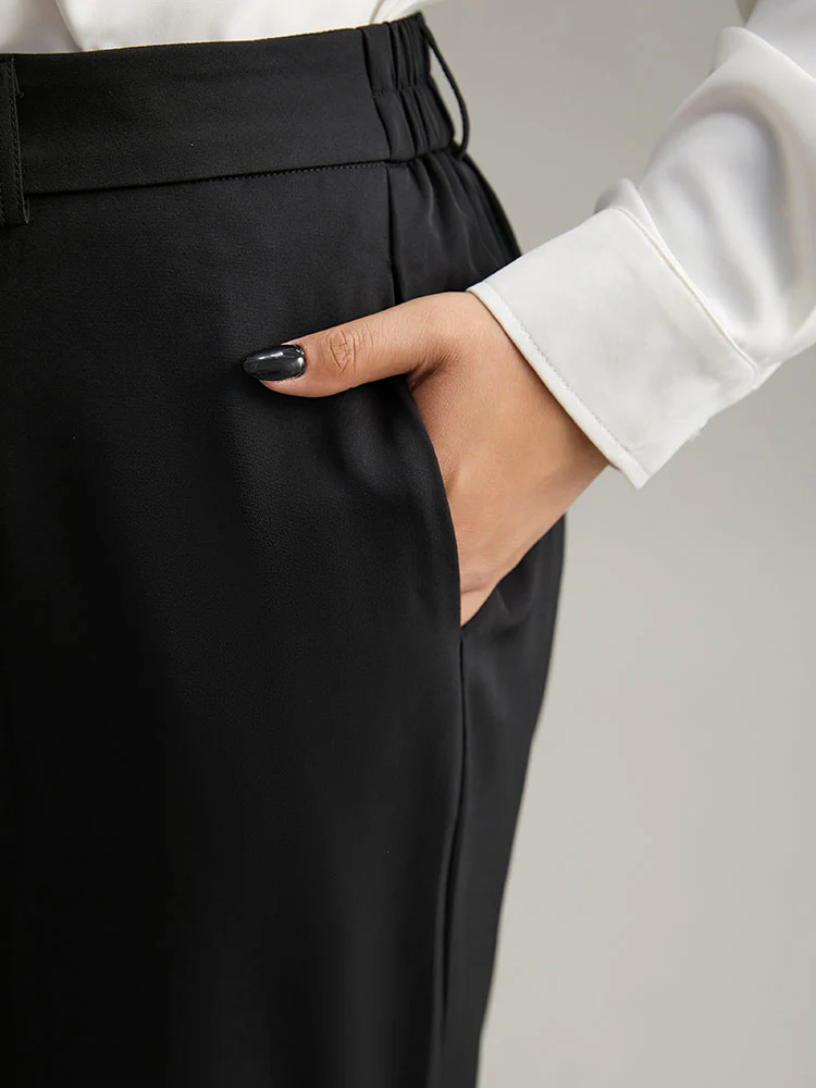 Static-Free Plain Pocket Wide Leg Pants - Image 6