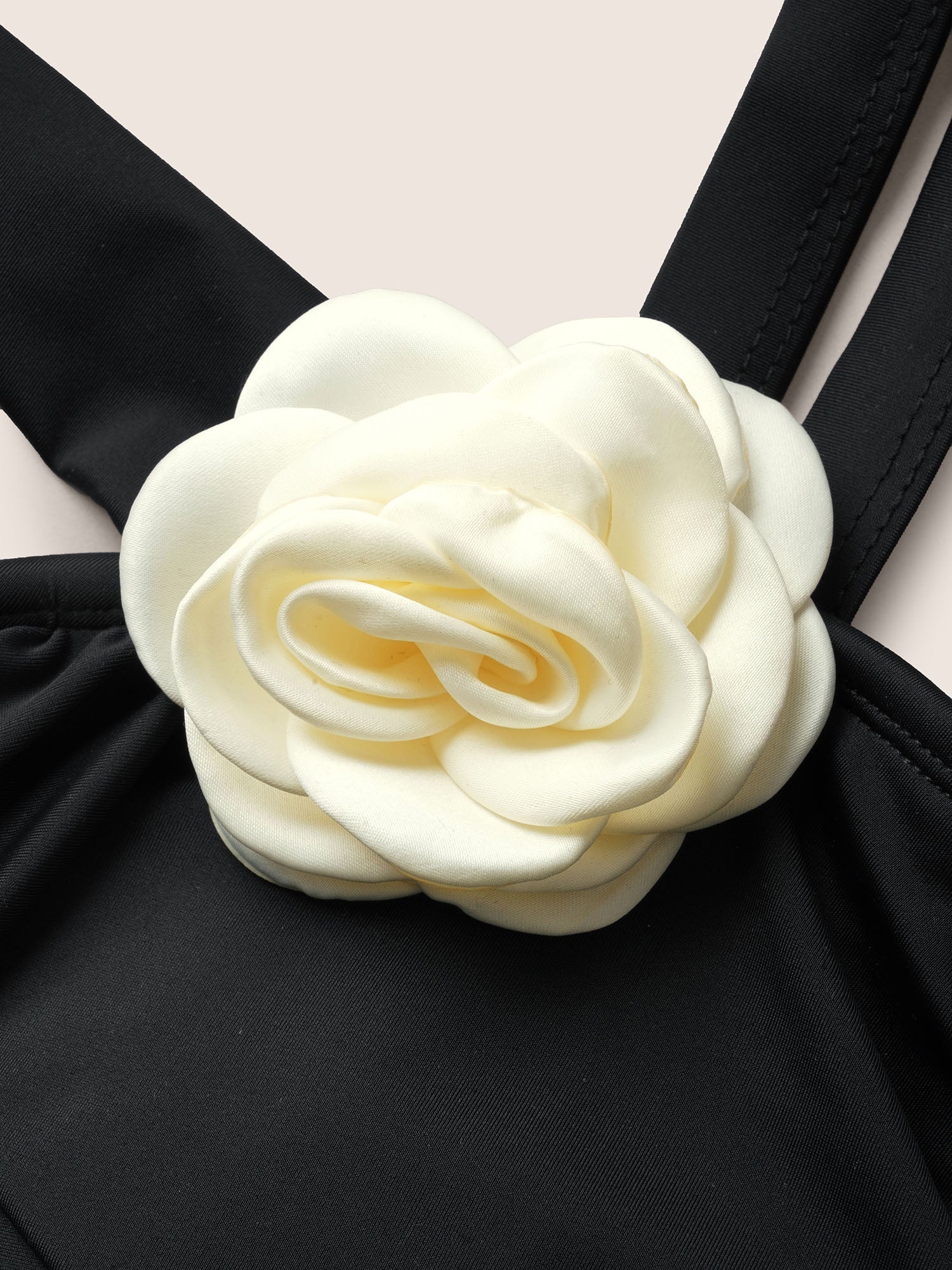 Stereo Flower Asymmetrical Ruched One Piece Swimsuit - Image 5