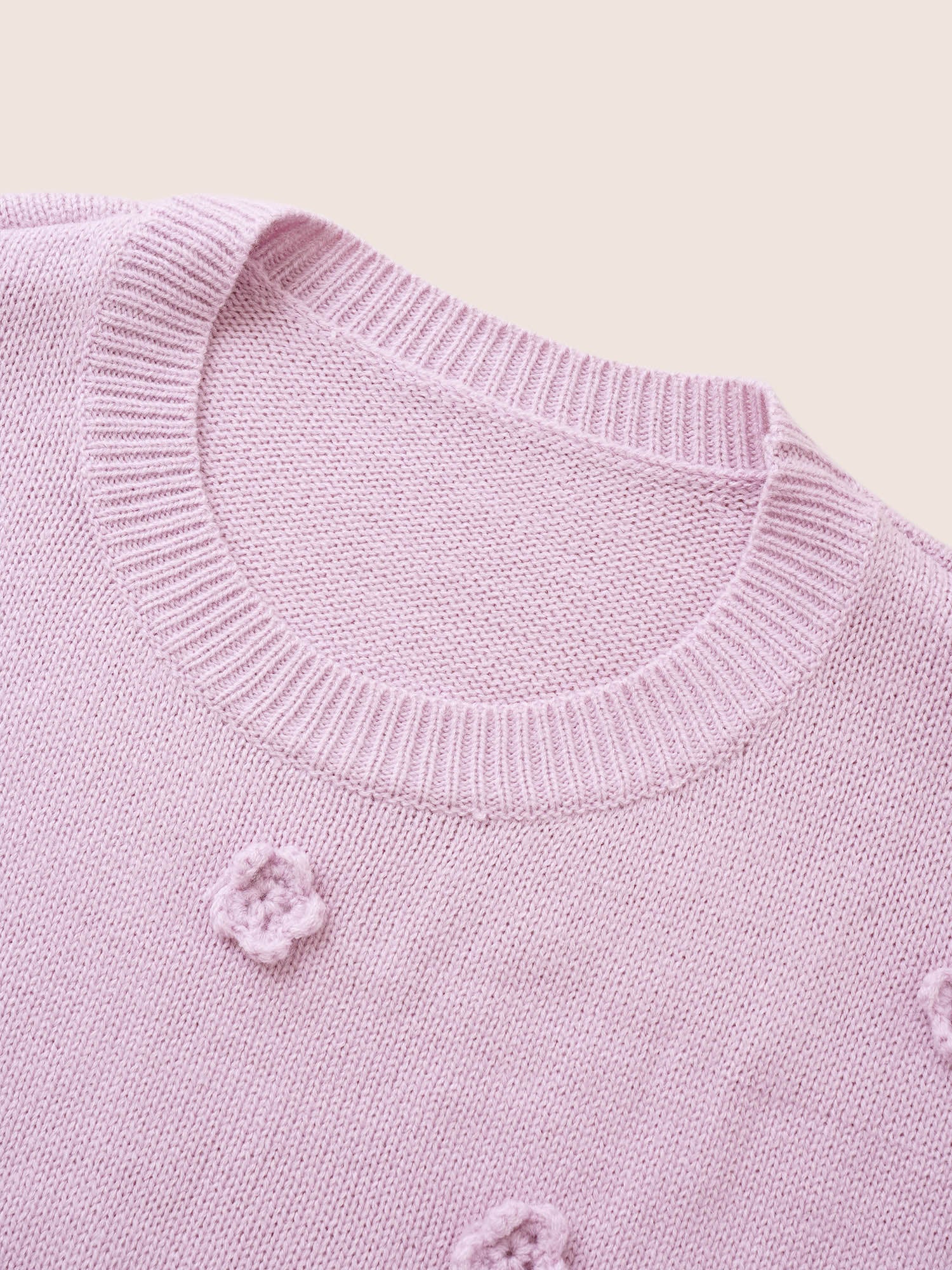 Stereo Flower Design Drop Shoulder Pullover - Image 6