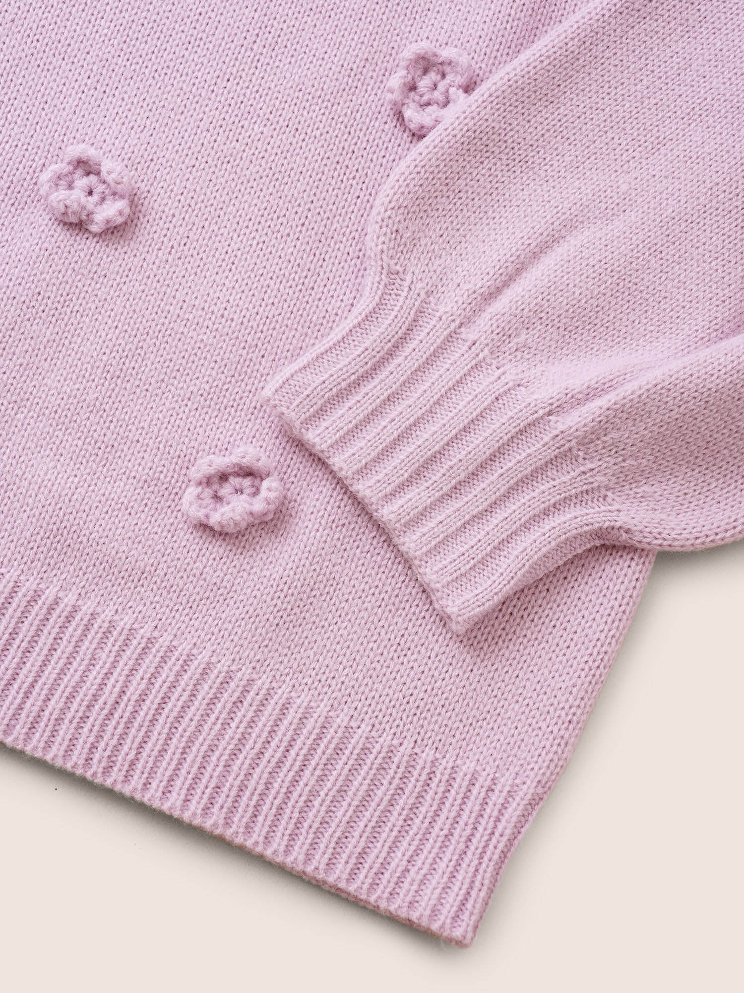 Stereo Flower Design Drop Shoulder Pullover - Image 7