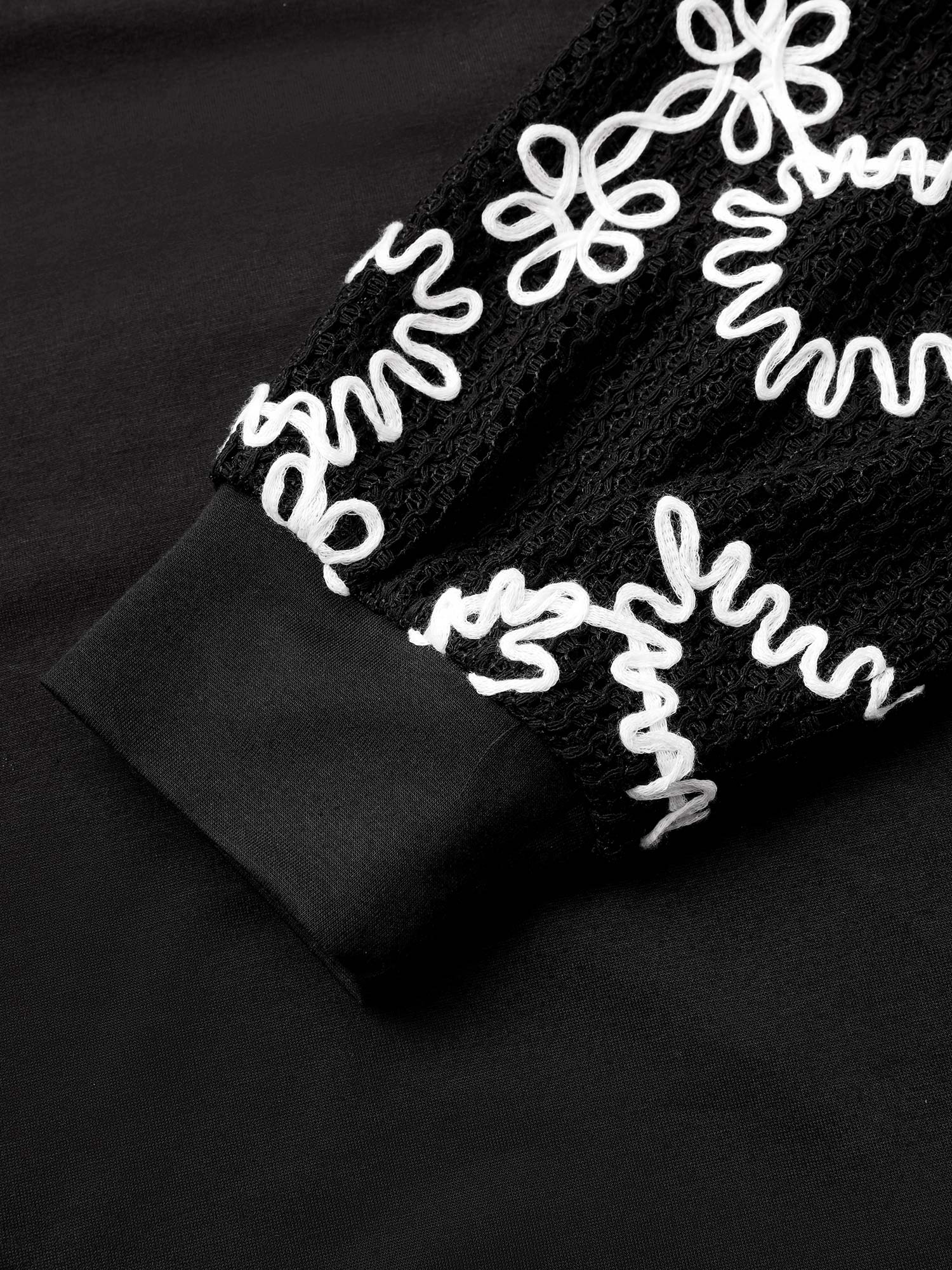 Stereo Jacquard Design Patchwork Sweatshirt - Image 6